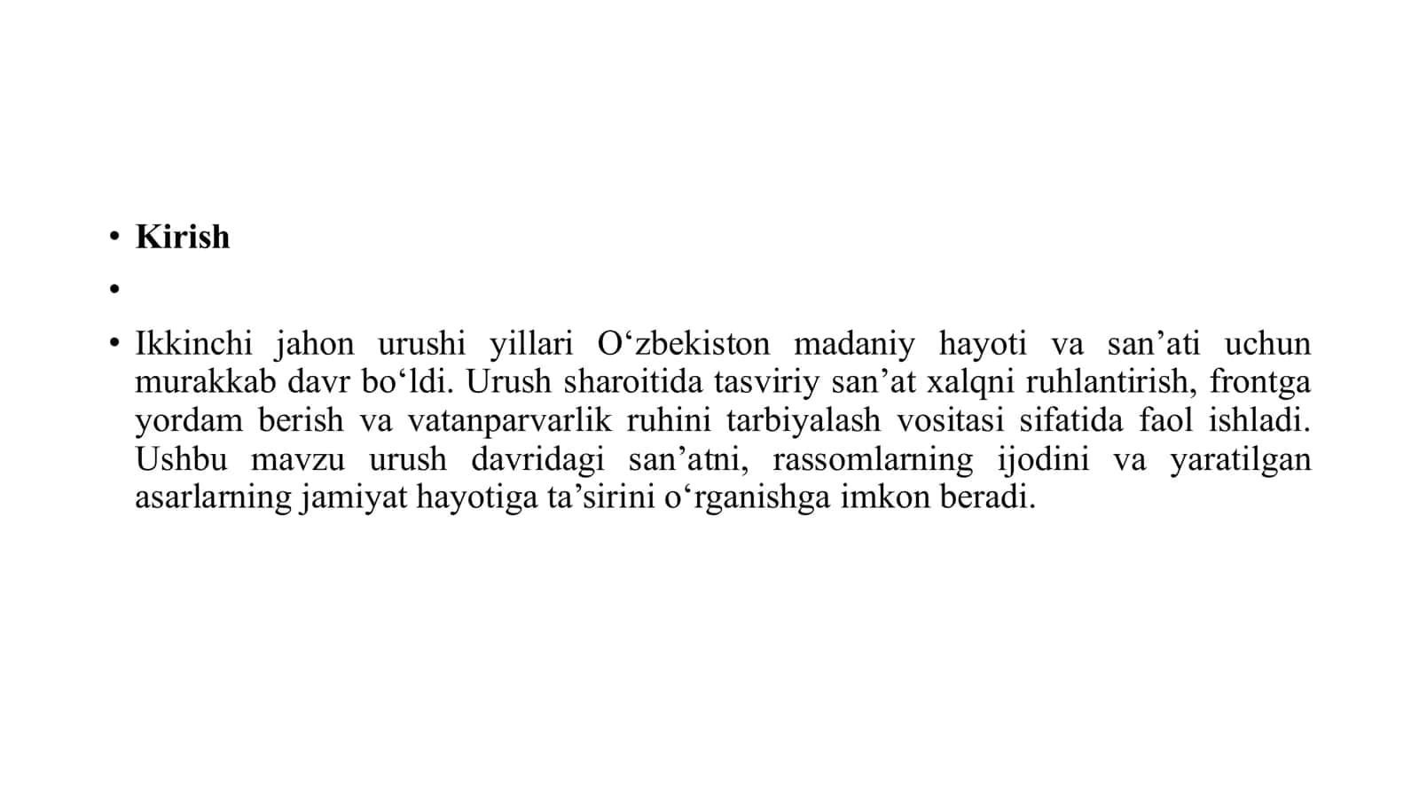 Ikkinchi jahon urushi yillarida Oʻzbekistonda tasviriy sanʼat Traix 3