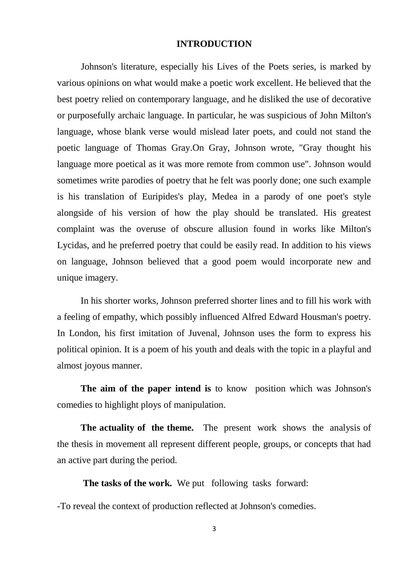 Johnson's Literature Critique 3