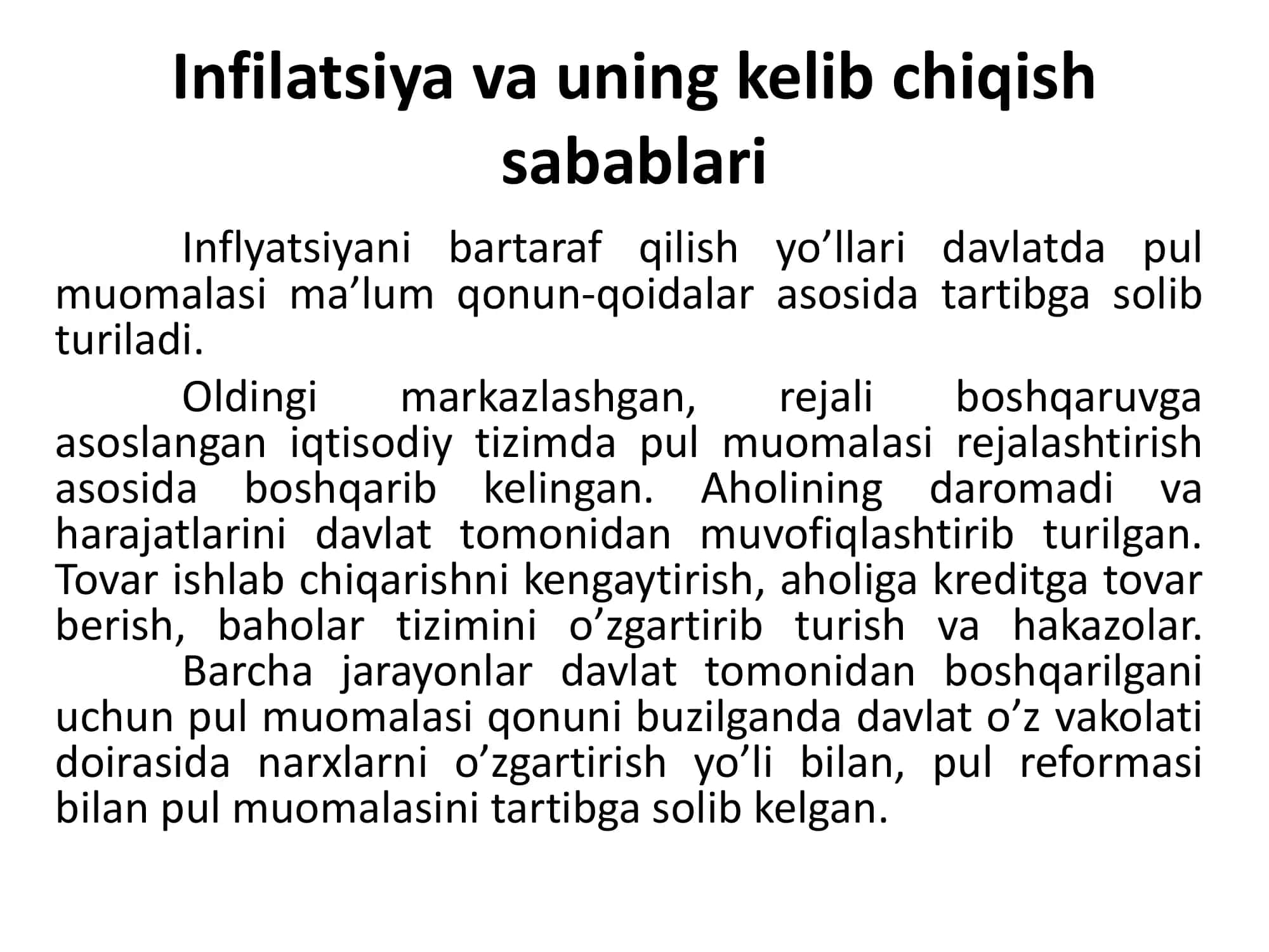 Inflatsiya va uning kelib chiqish sabablari 3