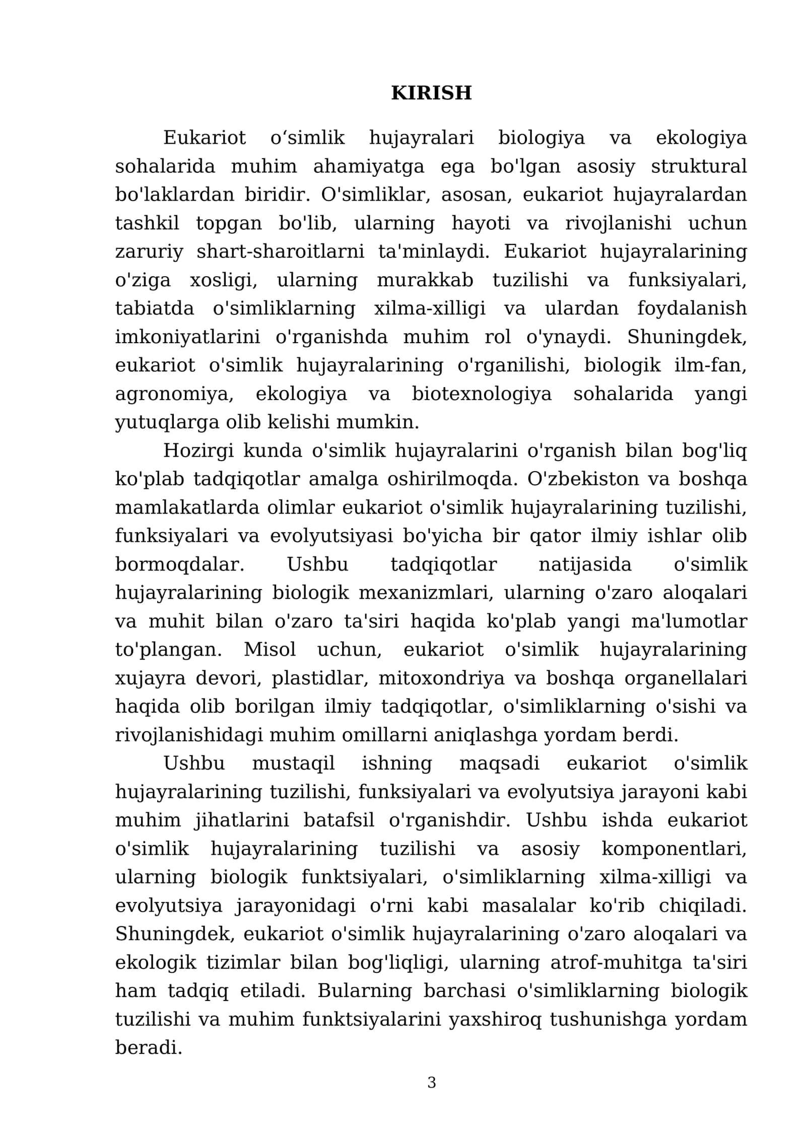Eukariot oʻsimlik hujayralari 3
