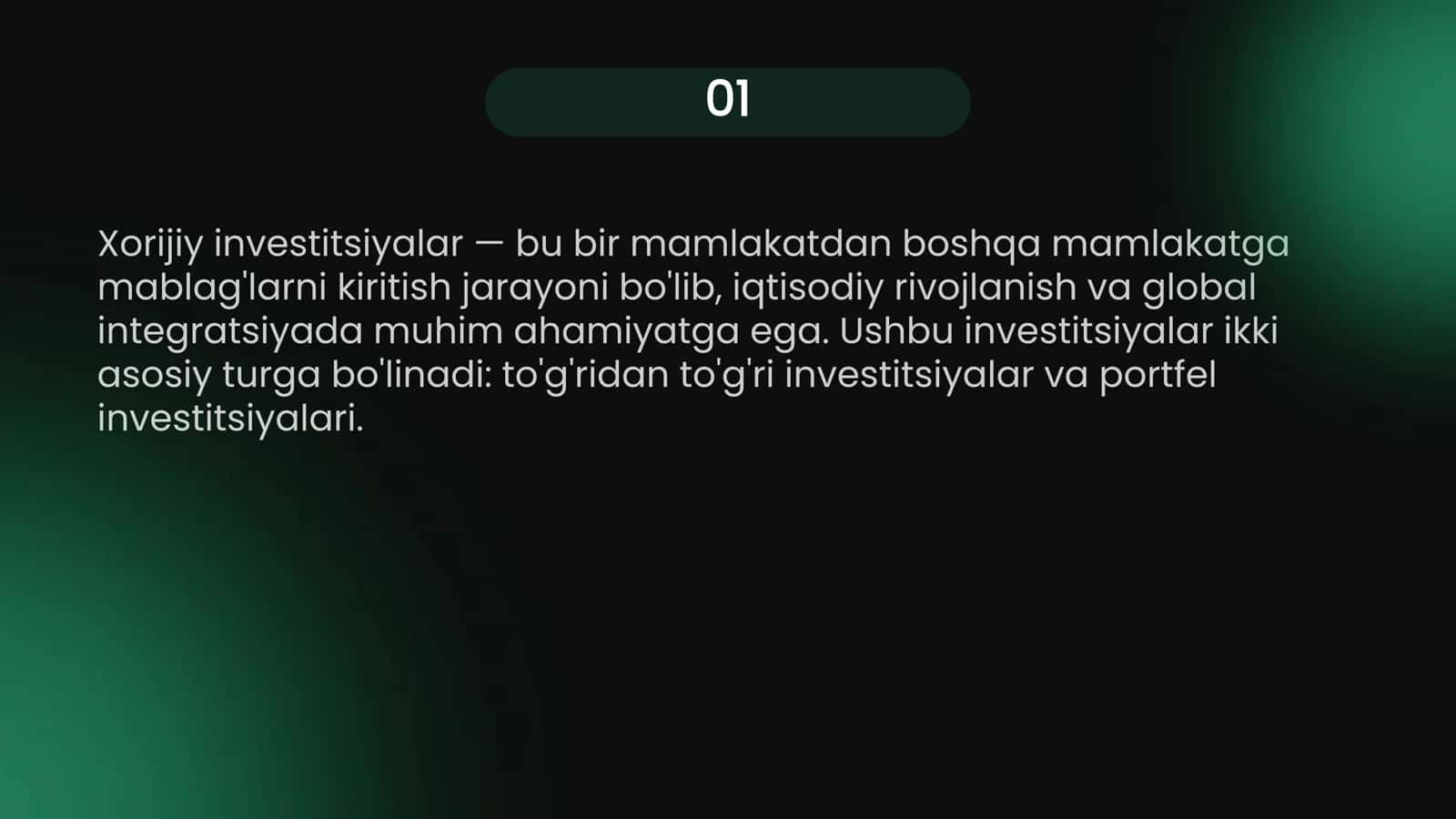 Xorijiy investitsiyalarning ahamiyati 3