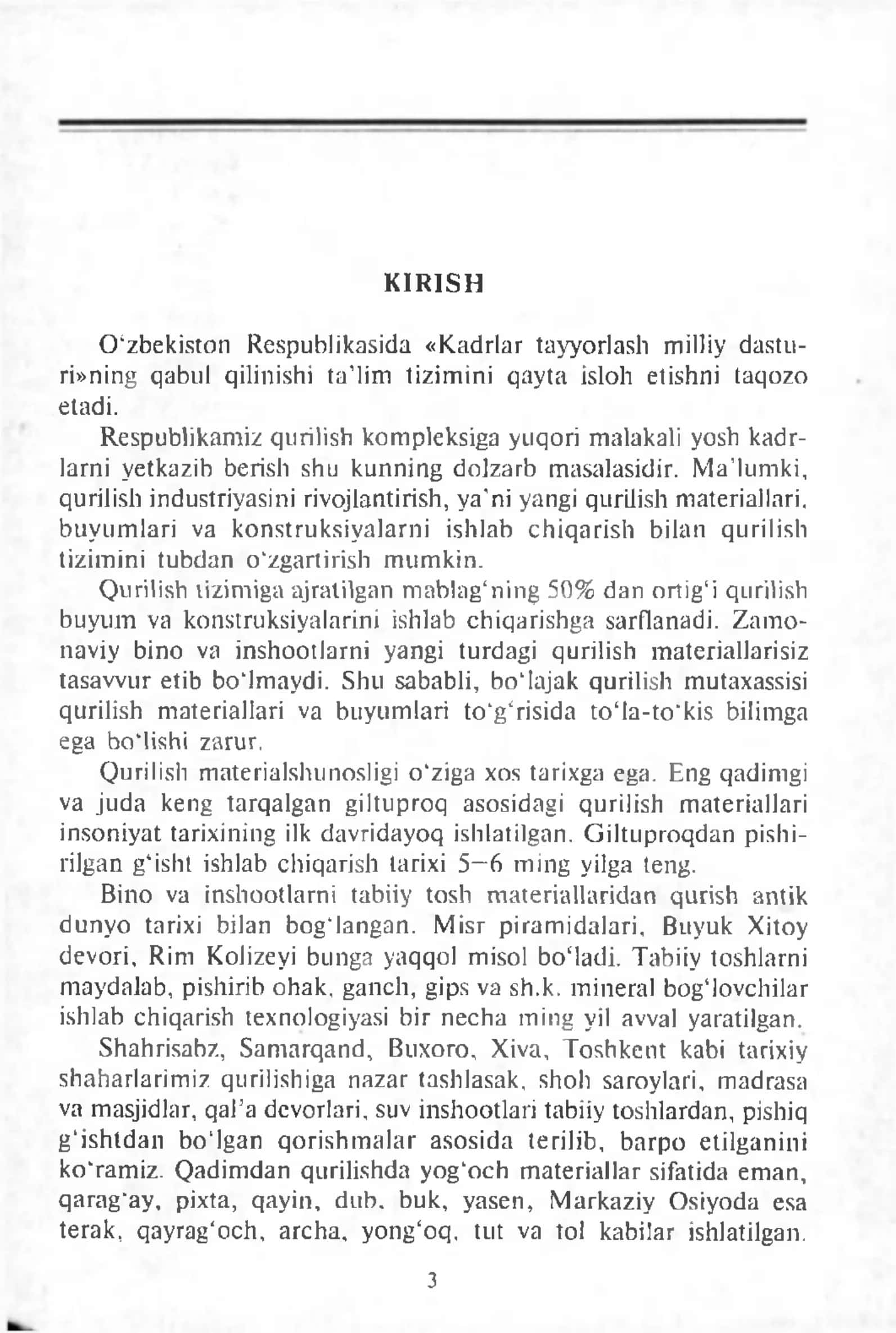 QURILISH MATERIALLARI VA BUYUMLARI 3