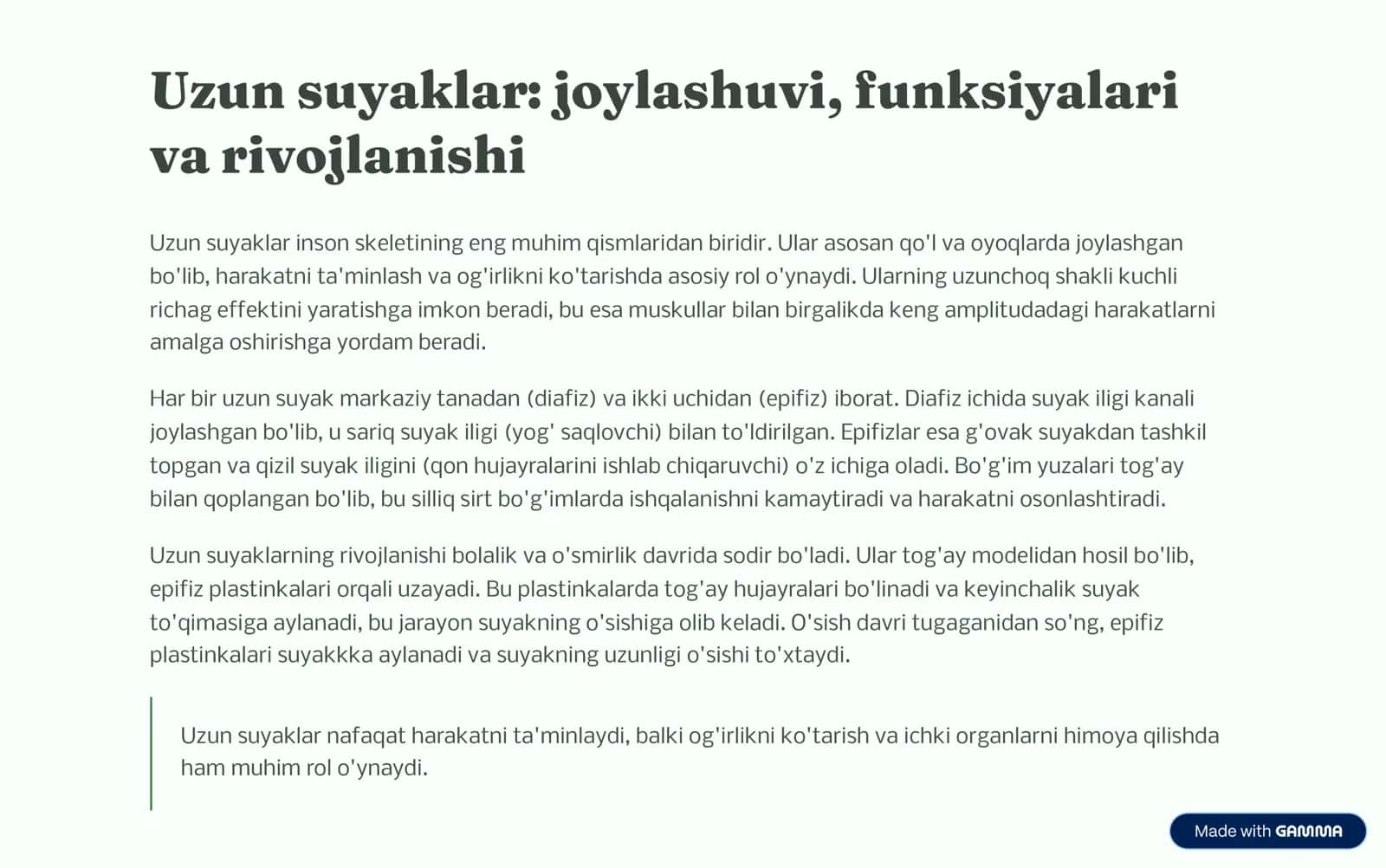 Suyaklarning turlari va vazifalari 3