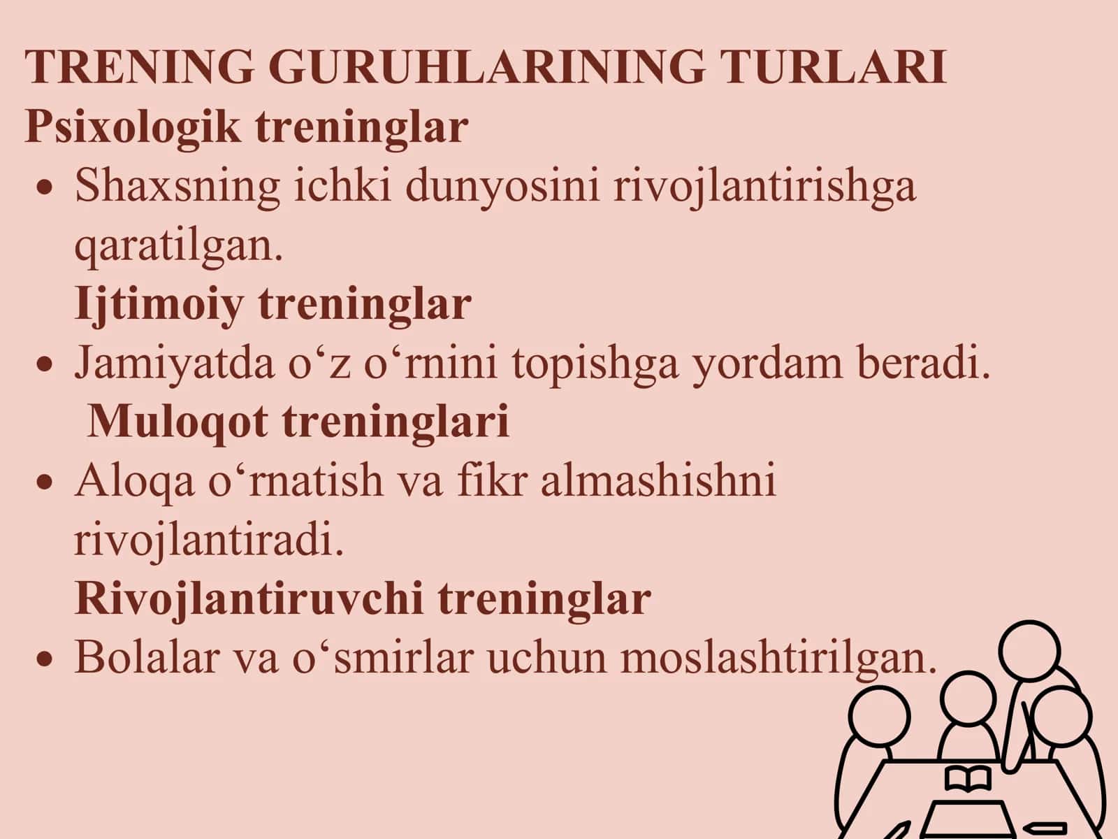 Trening guruhlarining asosiy yo‘nalishlari 3