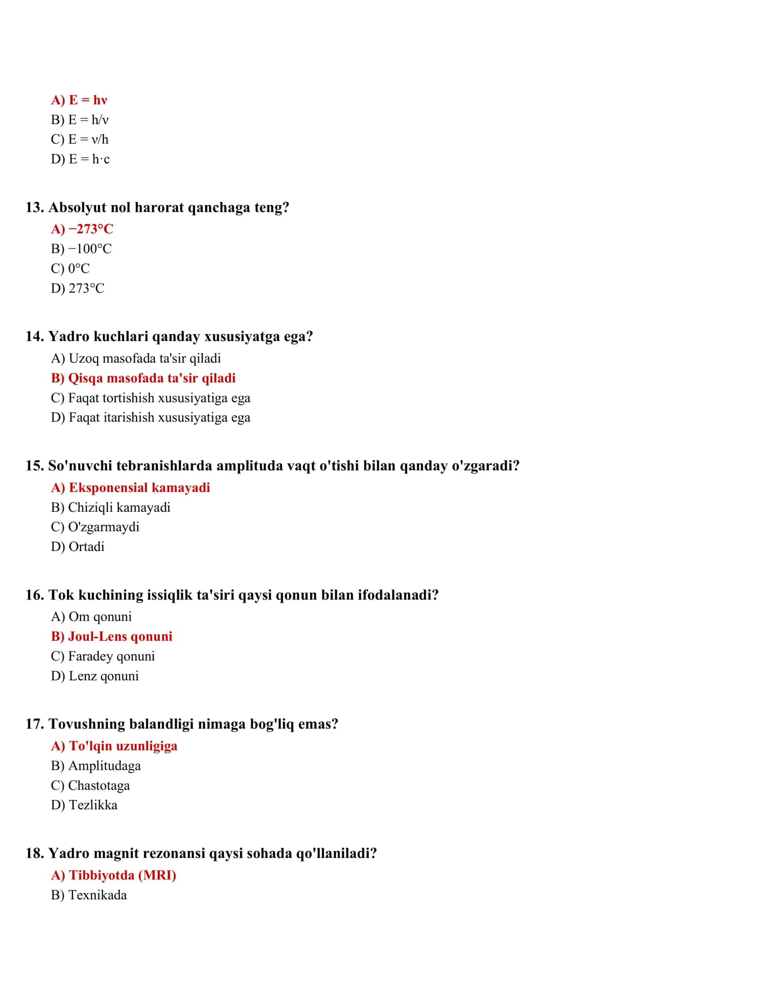 FIZIKA FANIDAN TESTLAR (500 ta) 3