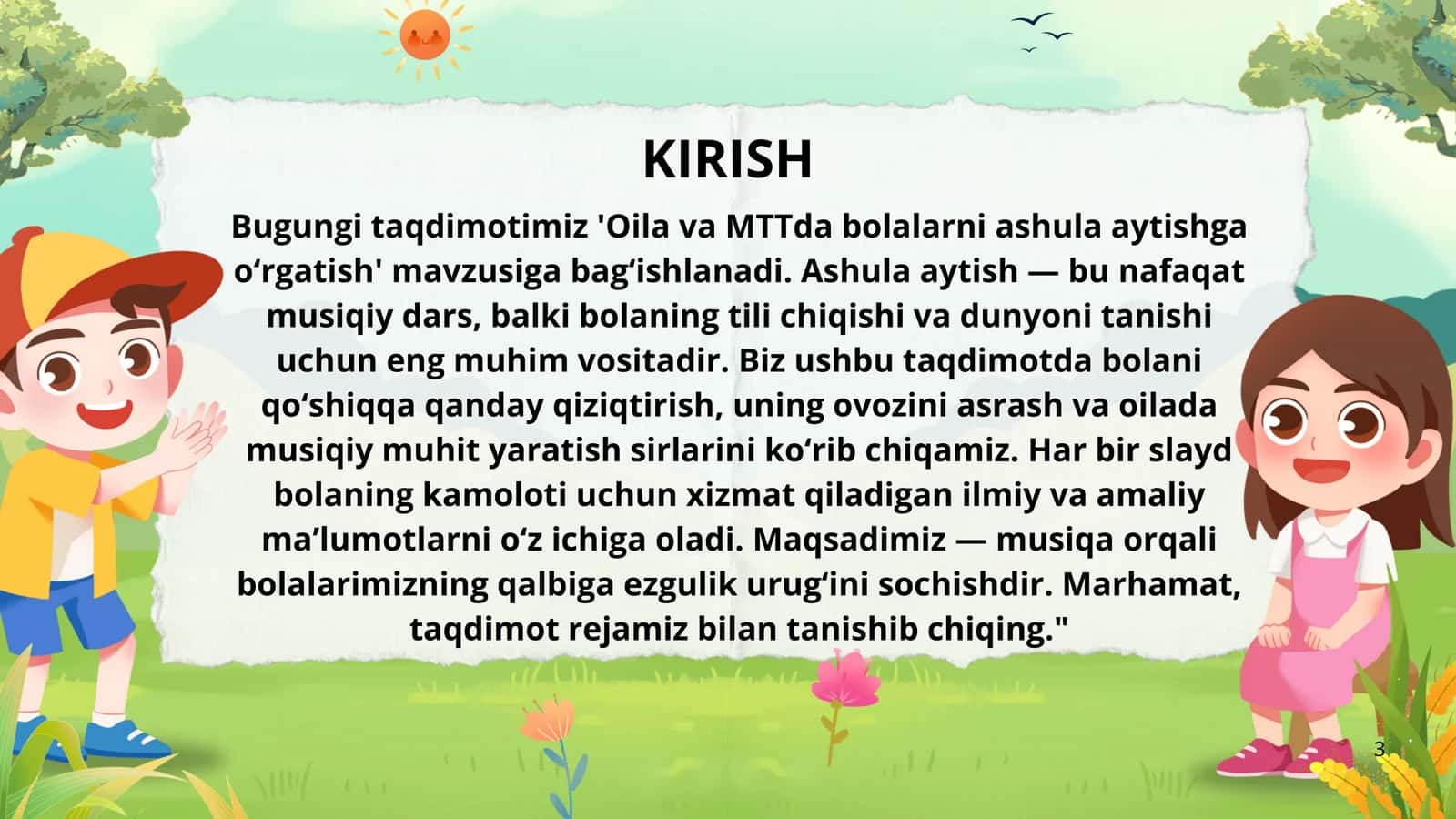 Oila va MTTda bolalarni ashula aytishga o‘rgatish 3