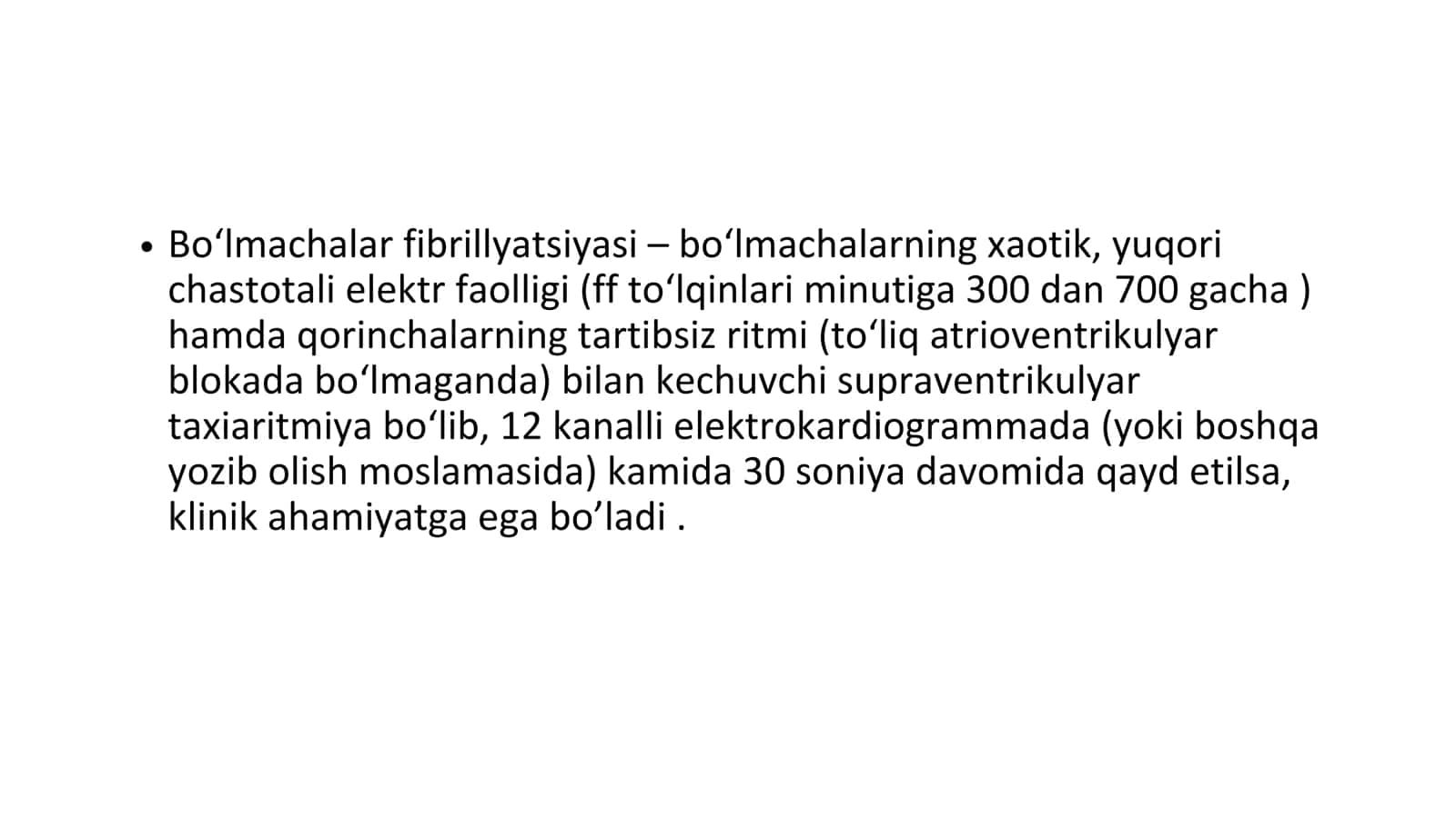Bo’lmachalar fibrilyatsiyasi 3