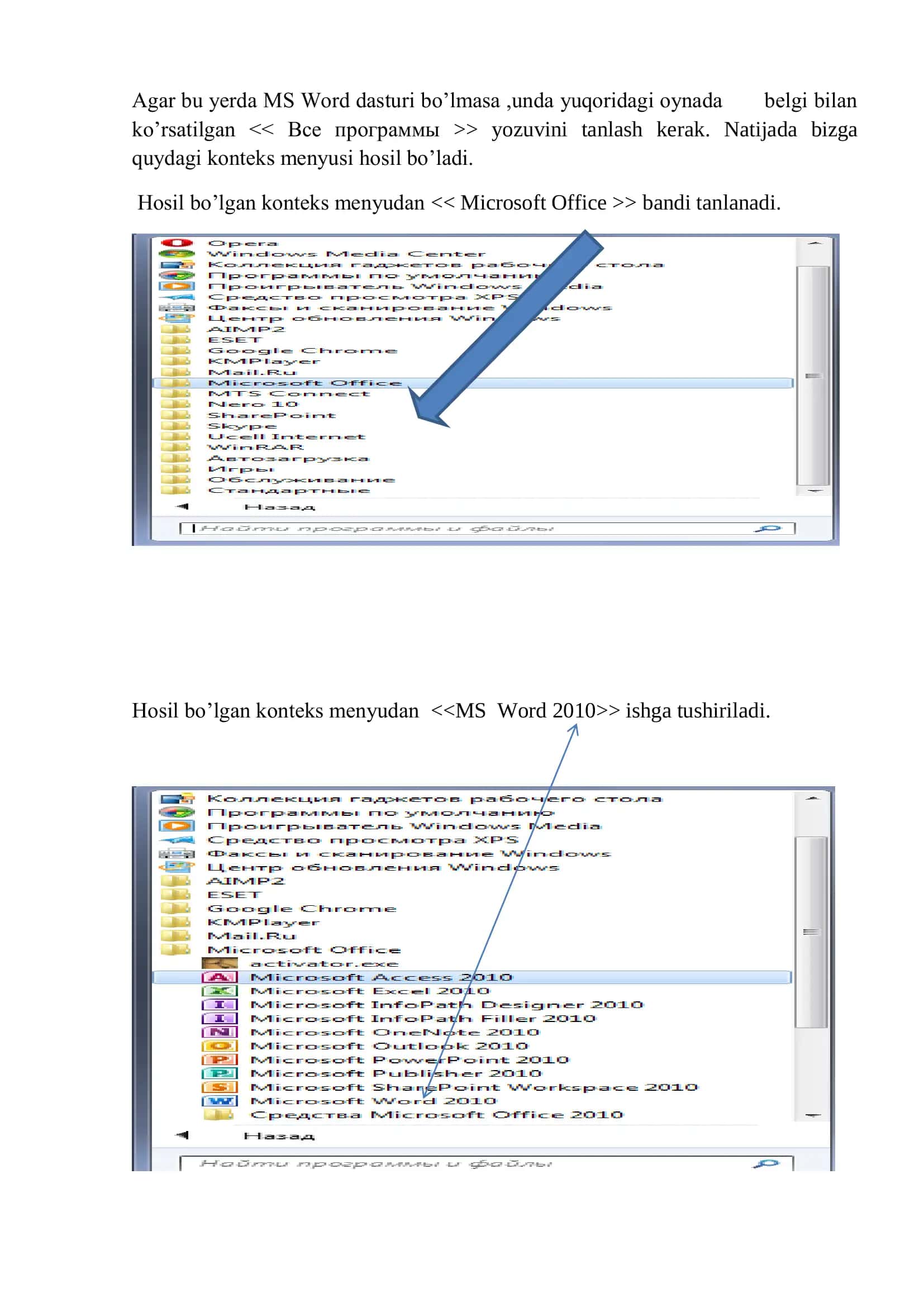 MS Word matn muharriri va uning imkoniyatlari 3