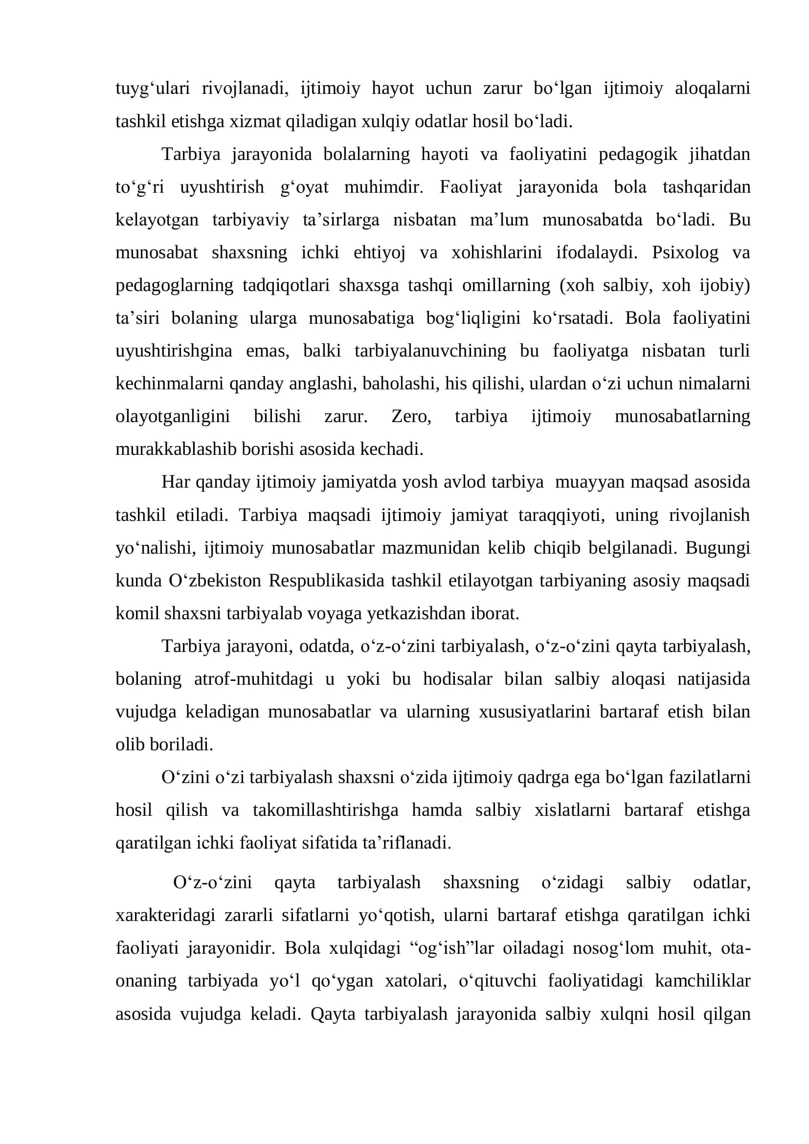 Tarbiya jarayonining mohiyati va mazmuni 3