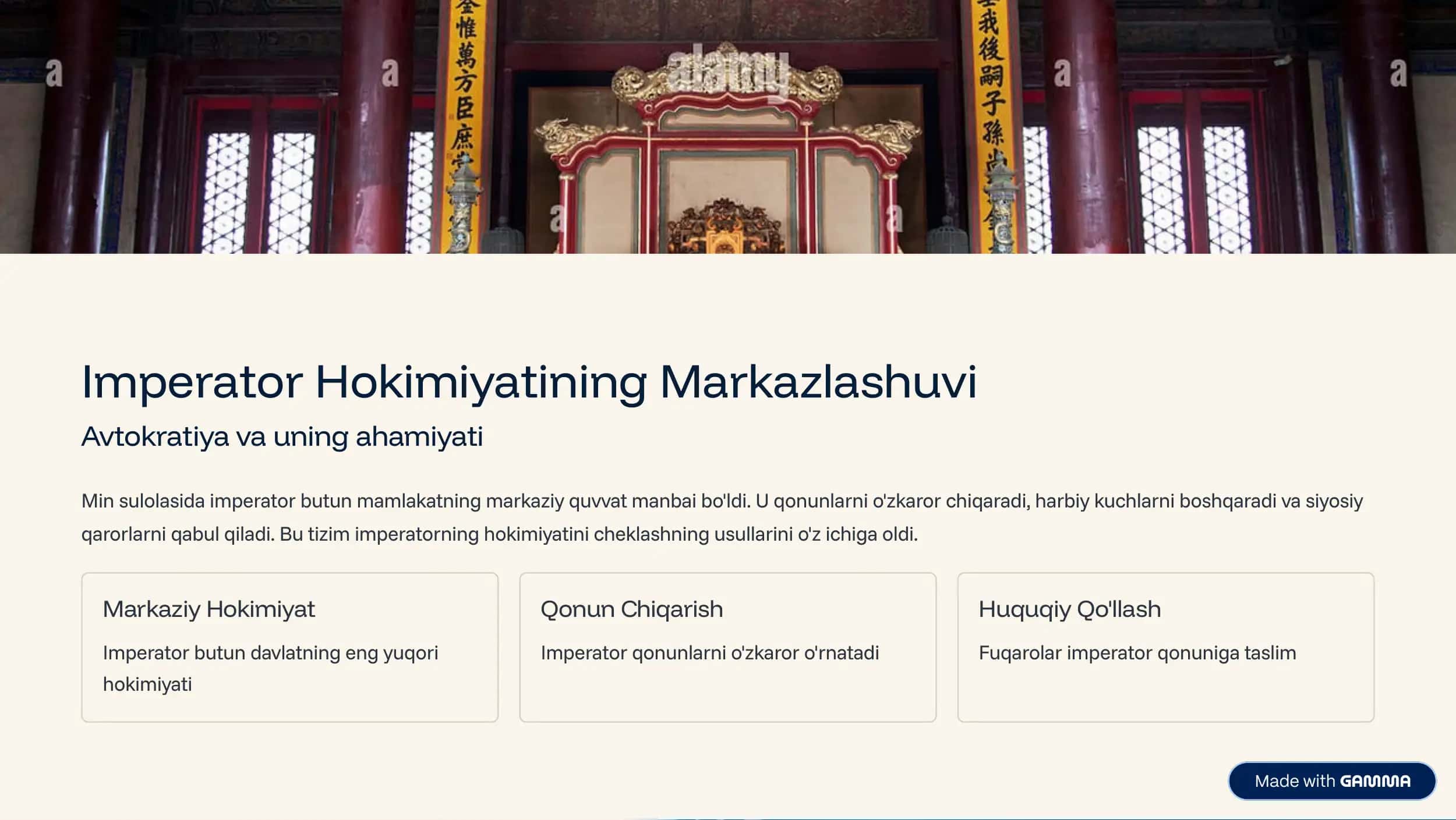 Qadimgi Xitoyda Min Sulolasi Boshqaruv tizimi 3
