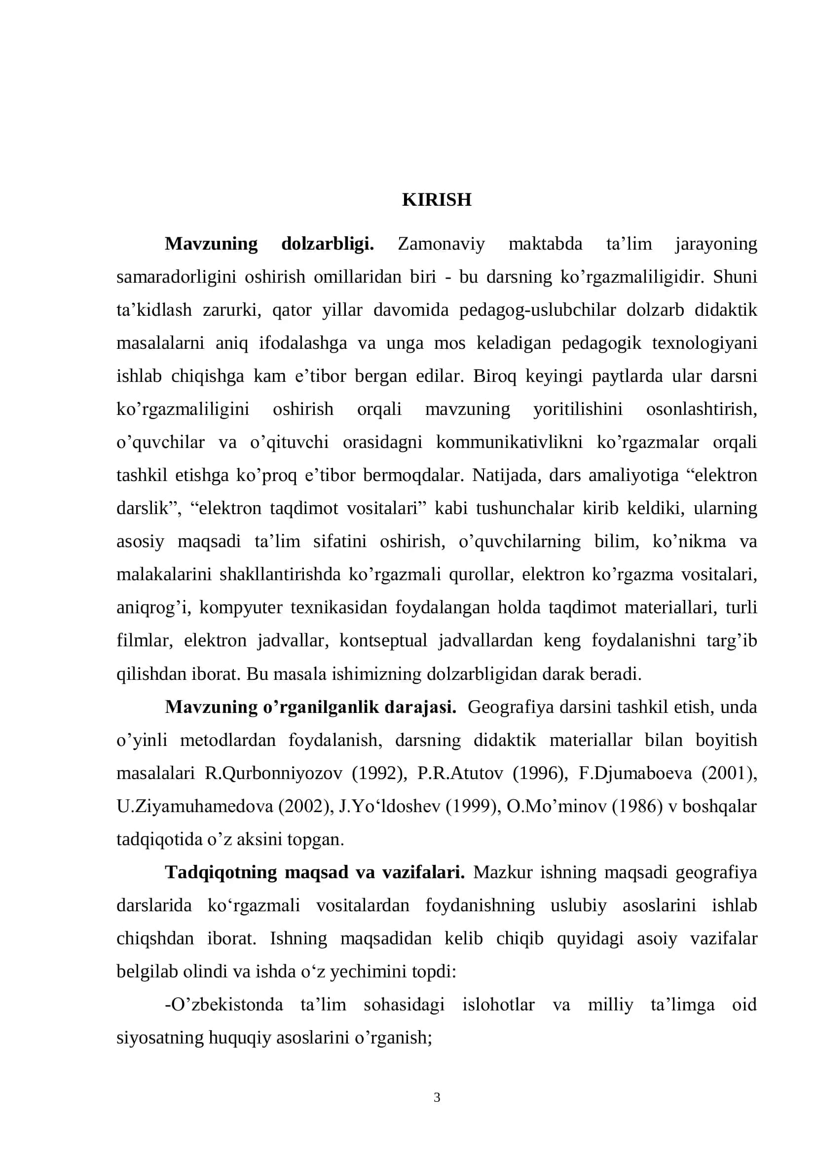 GEOGRAFIYA O‟QITISH METODIKASI 3