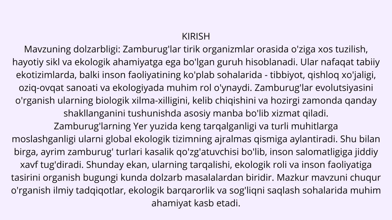 Zamburug‘lar evolutsiyasi va tarqalishi 3