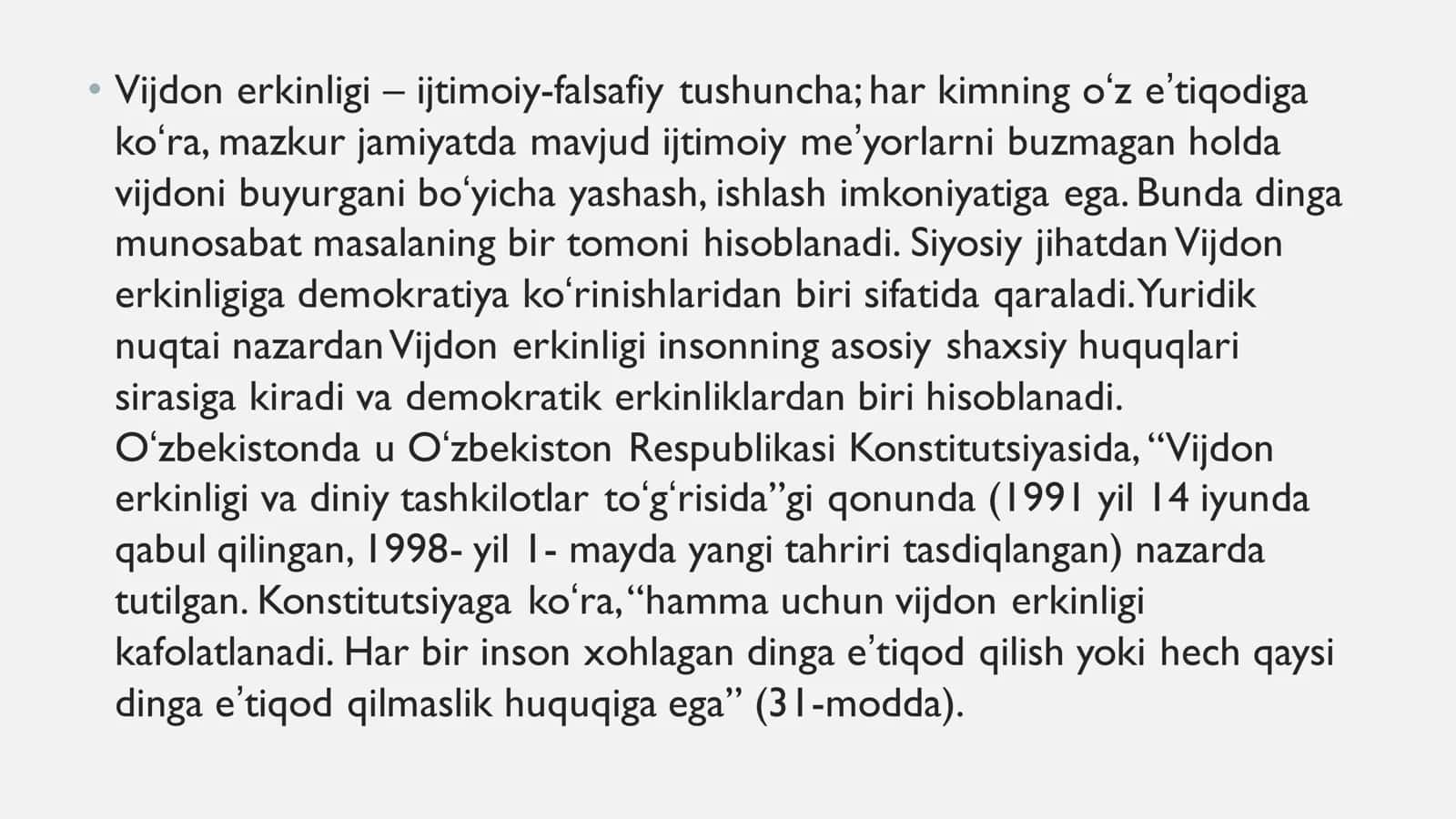 VIJDON VA EʼTIQOD ERKINLIGI 3