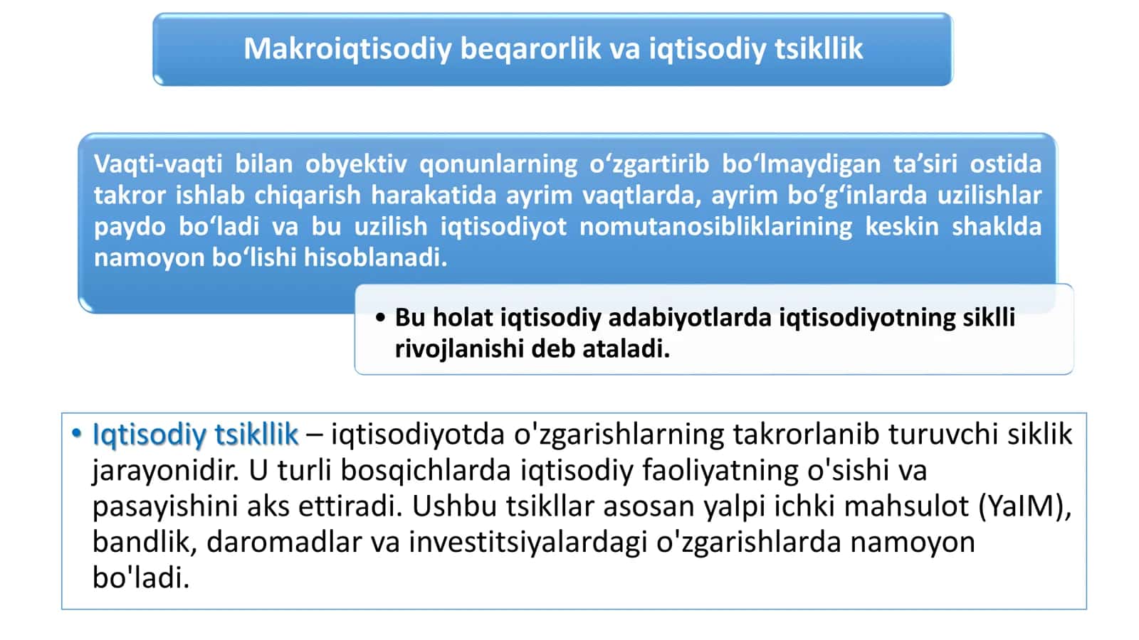 Iqtisodiyotning tsiklligi 3
