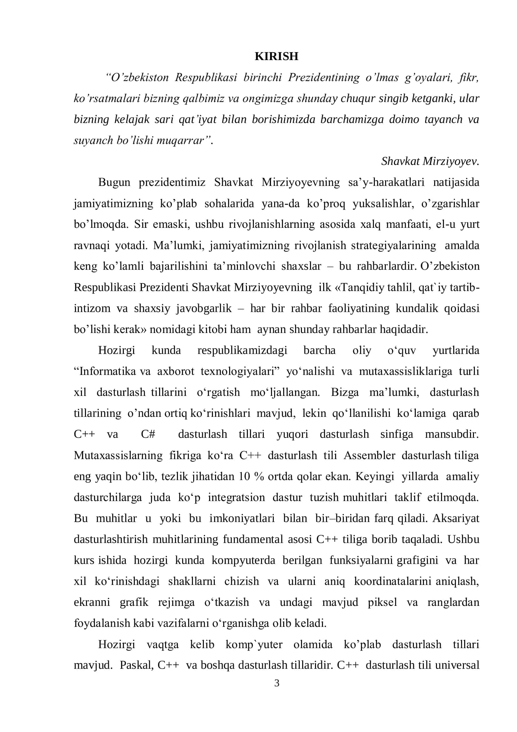 C++ dasturlash tilida statik ma’lumotlar tuzilmalari 3