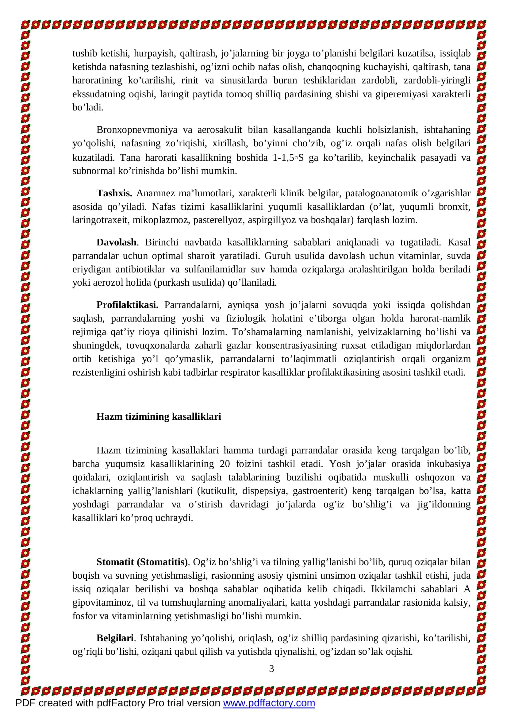 Parrandalarning Yuqumsiz Kasalliklari 3