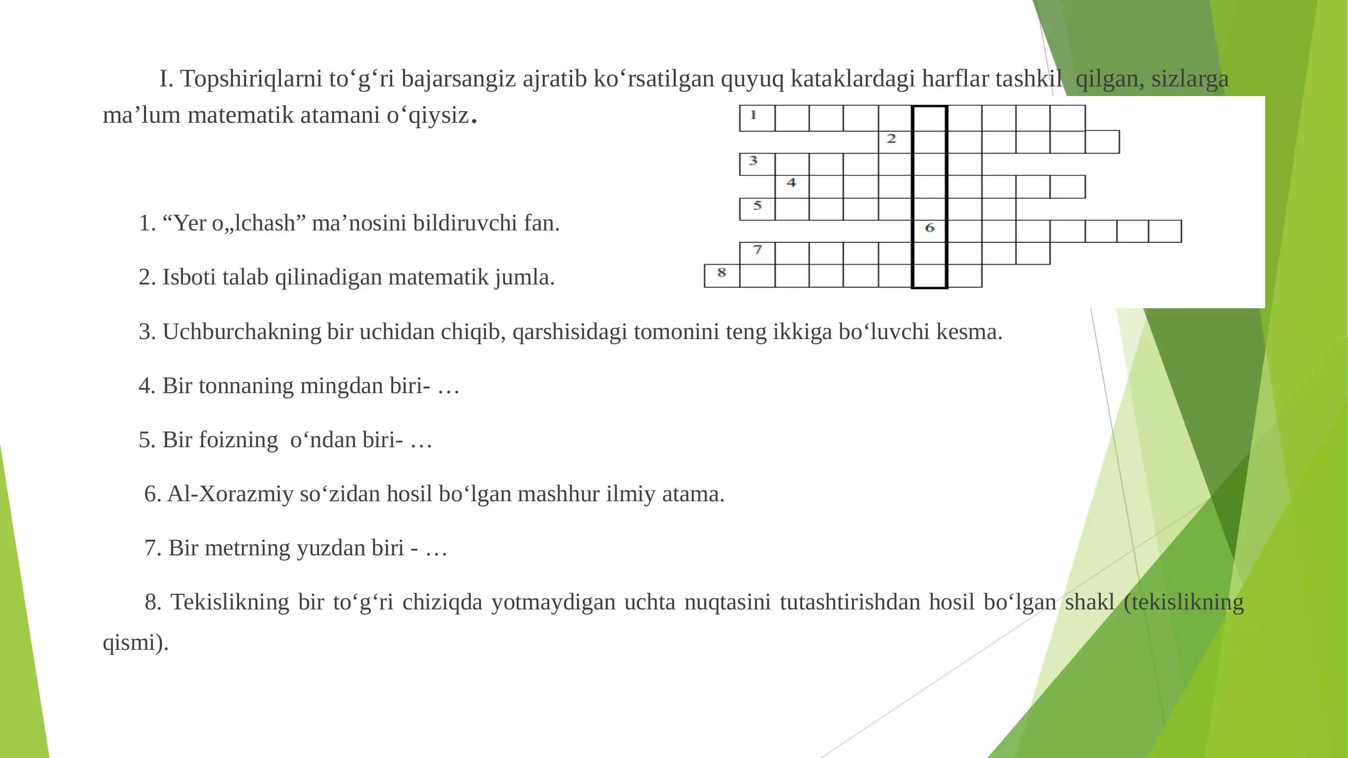 Matematik Krossvordlar va Rebuslar 3