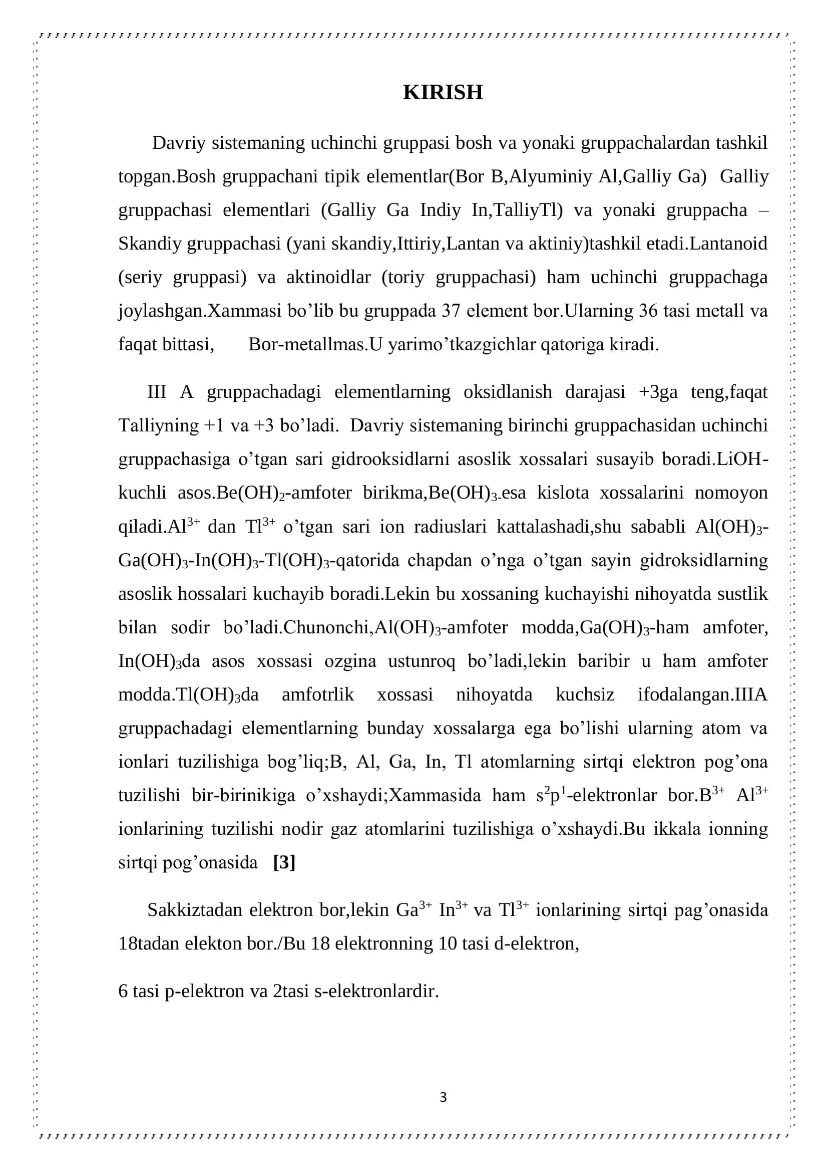 Alyuminiy oksidning olinishi va xossalari 3