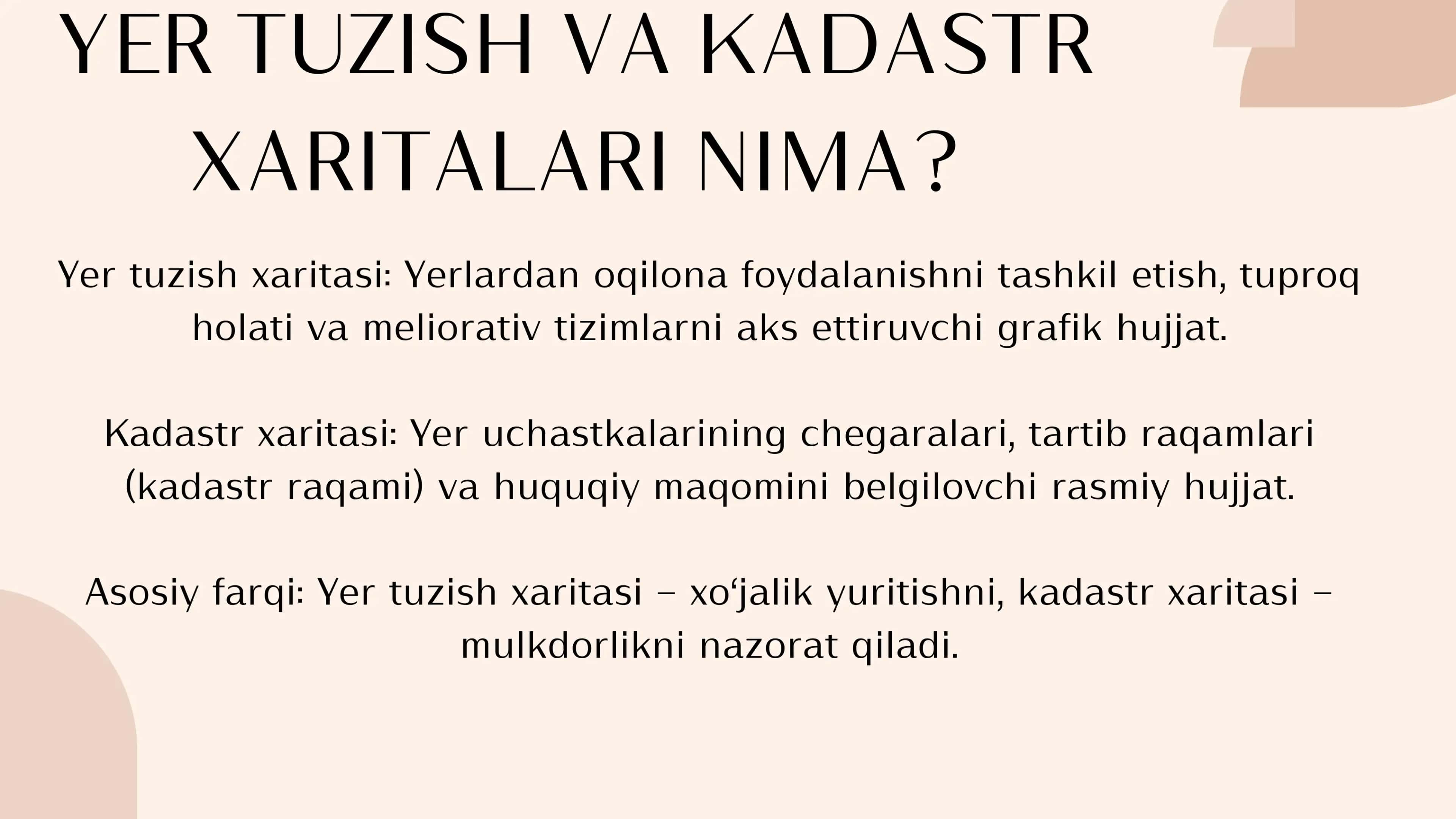 Yer Tuzish va Kadastr Bo'yicha Xaritalar 3