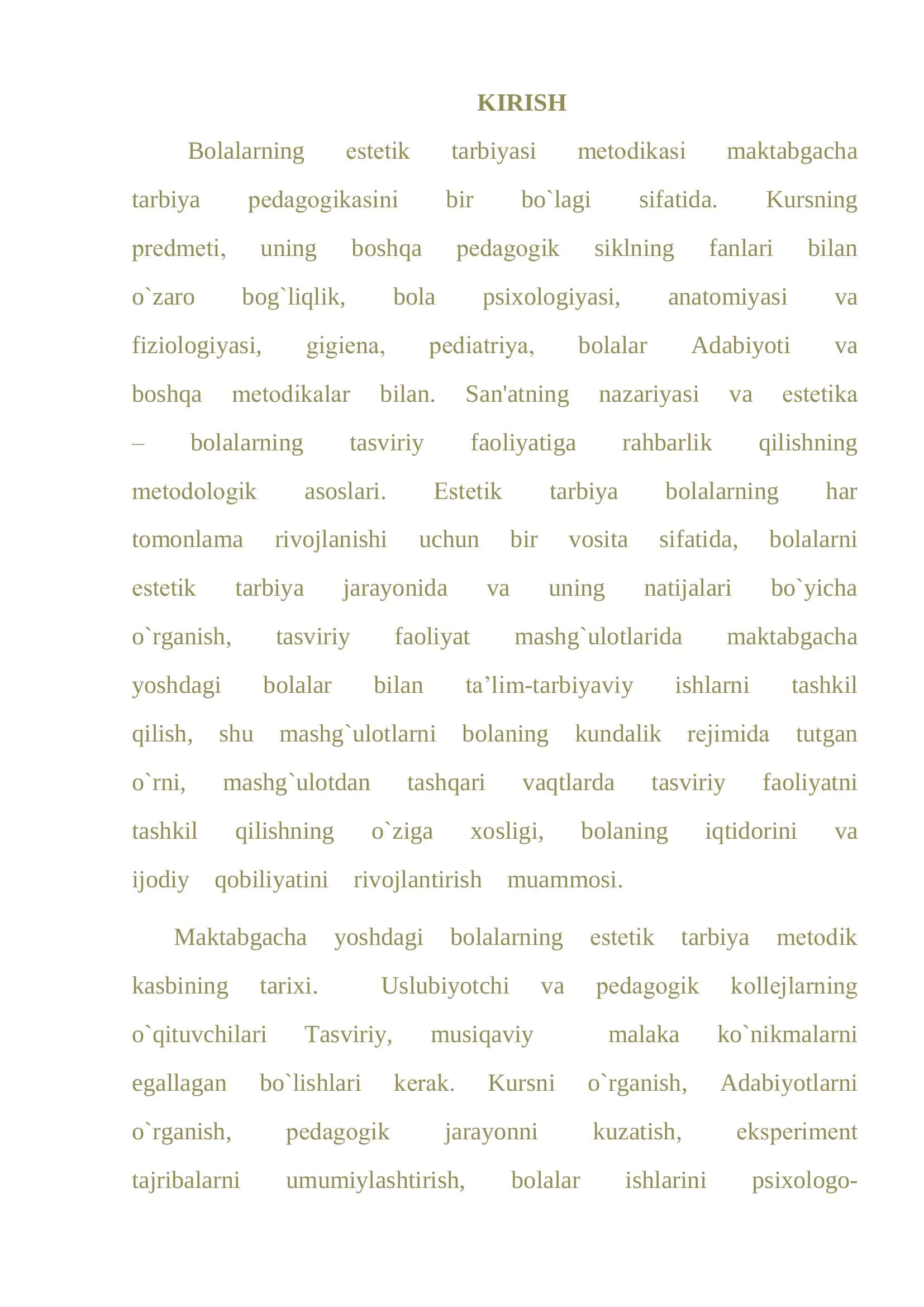 ESTETIK TARBIYA METODIKASI FANI 3