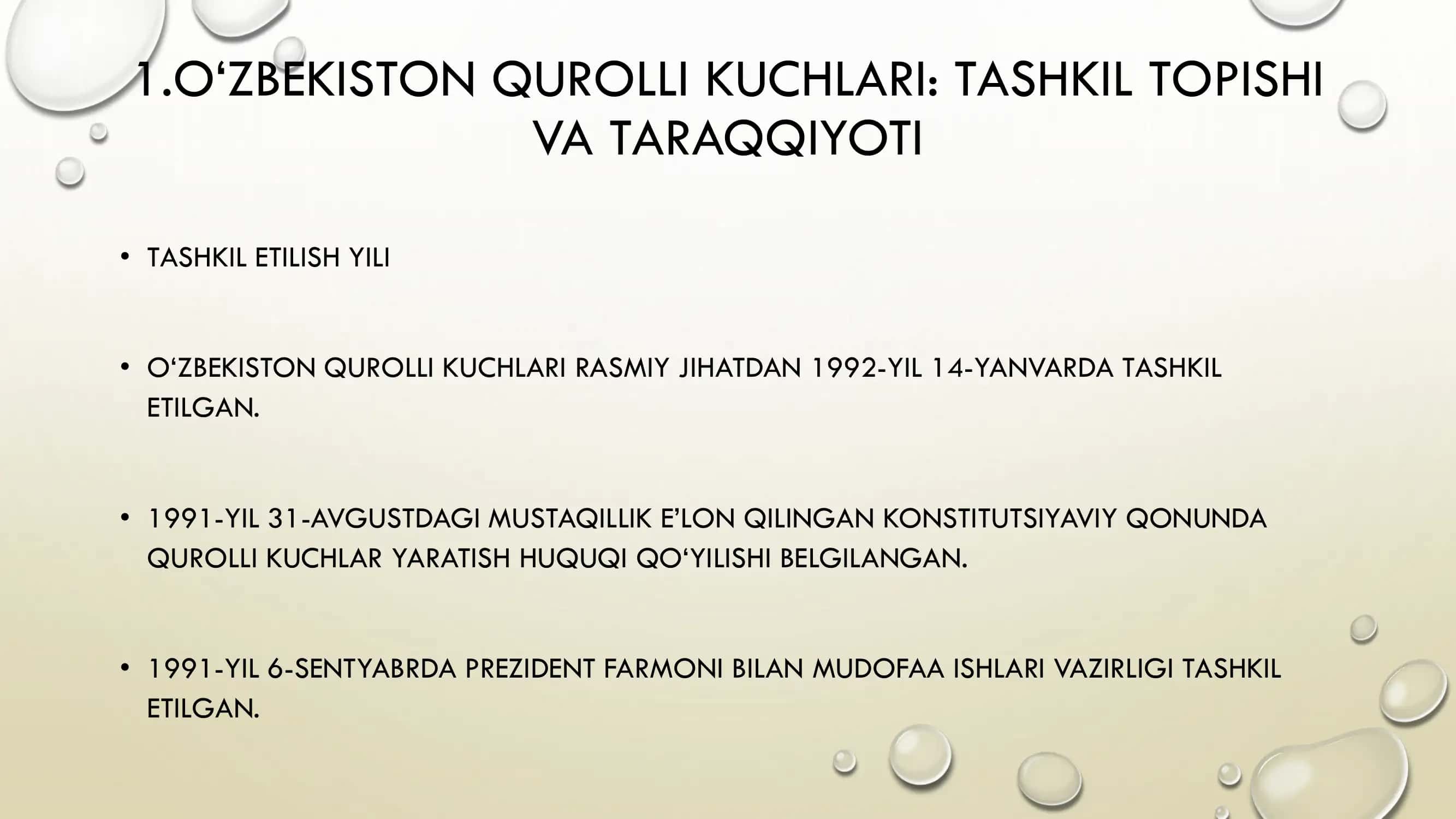 O'ZBEKISTON RESPUBLIKASINING MUDOFAA TIZIMI 3