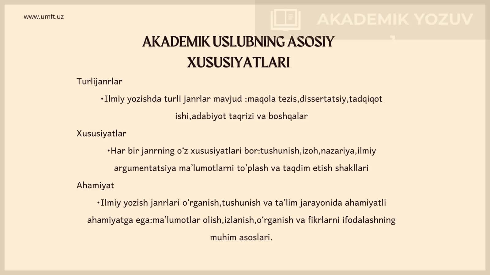 ILMIY USLUB JANRLARI KURS ISHI 3
