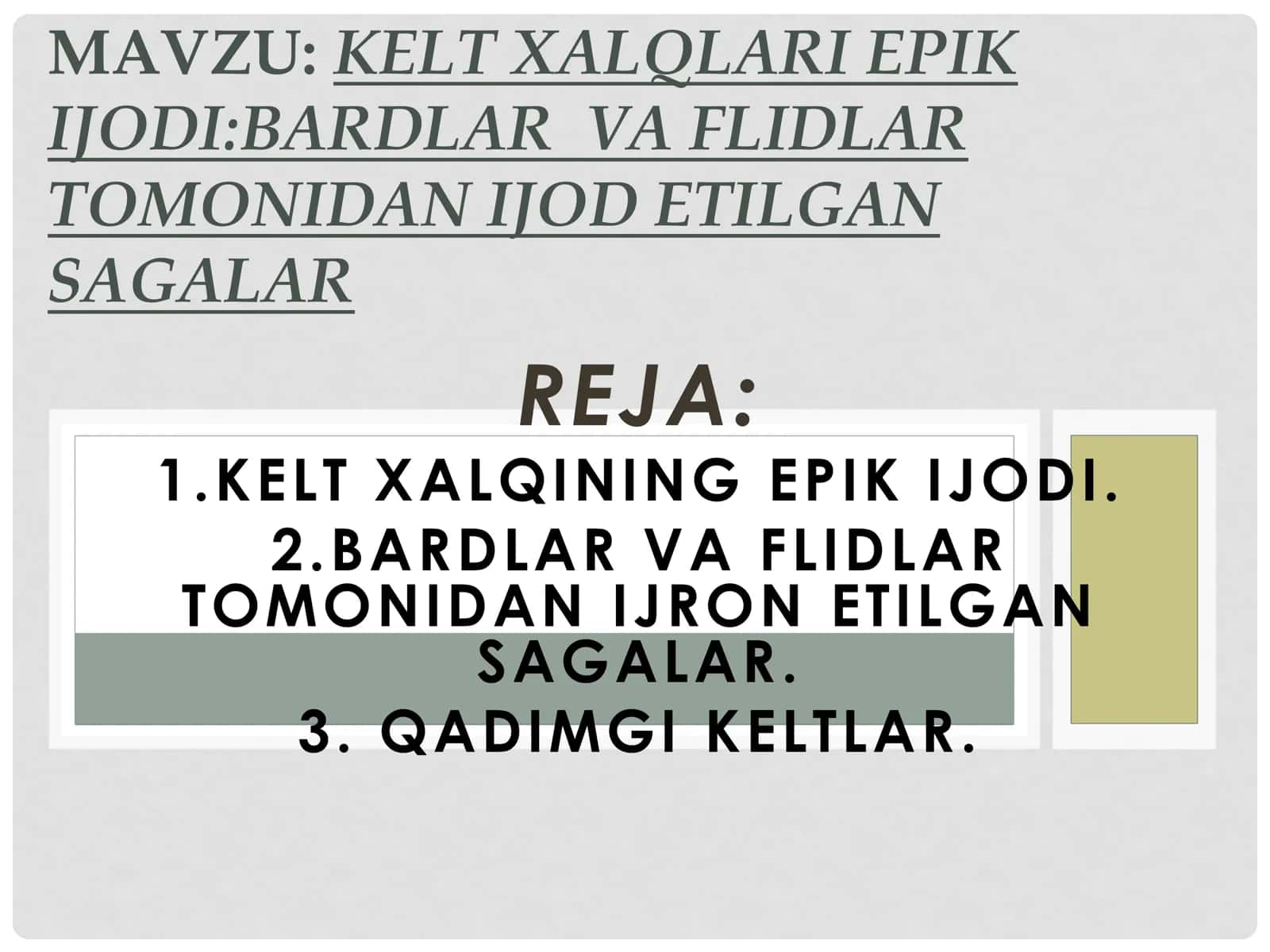 KELT XALQLARI EPIK IJODI 3