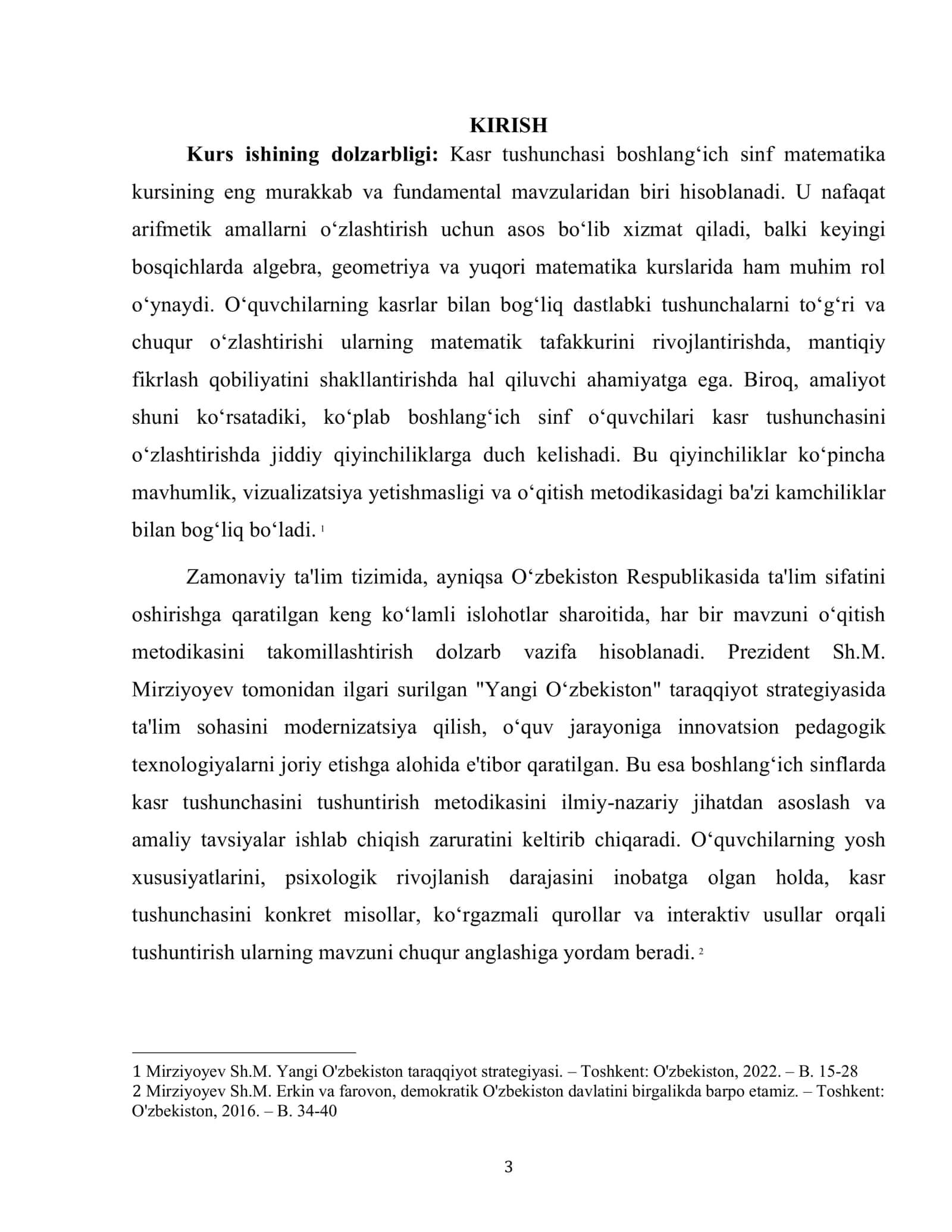 BOSHLANG'ICH SINFLARDA KASR TUSHUNCHASINI TUSHUNTIRISH METODIKASI 3