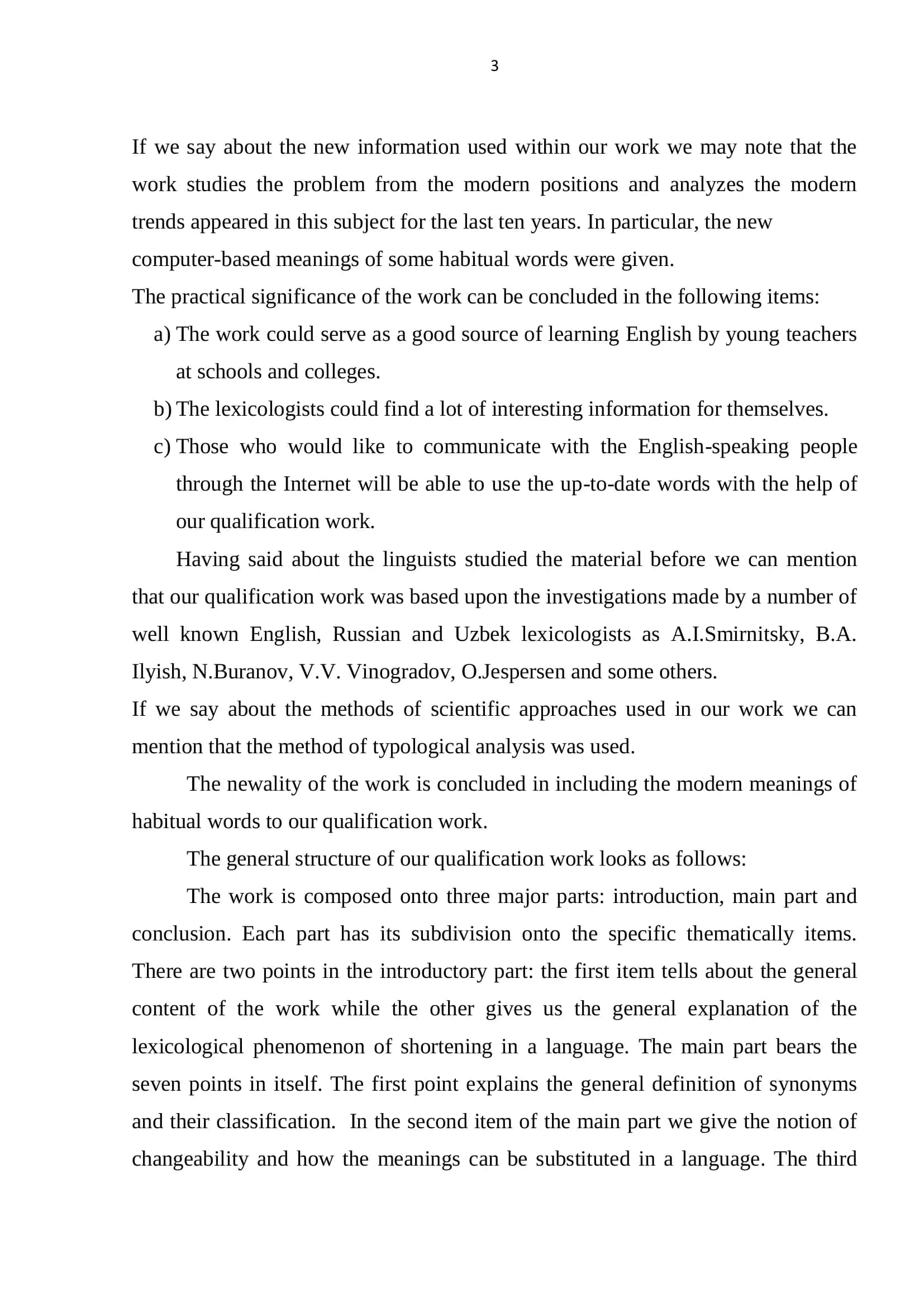 Qualification work on "Problem of synonyms in the translation" 3