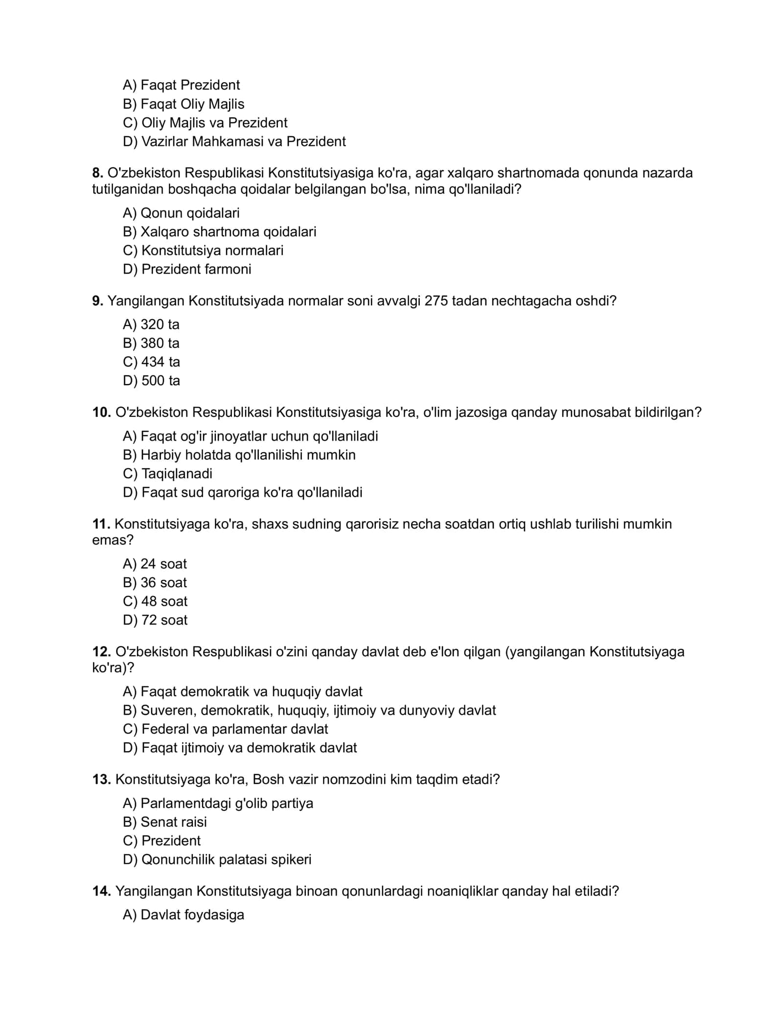 Argos Huquqiy Savodxonlik 2026 — 50 ta Professional Test 3