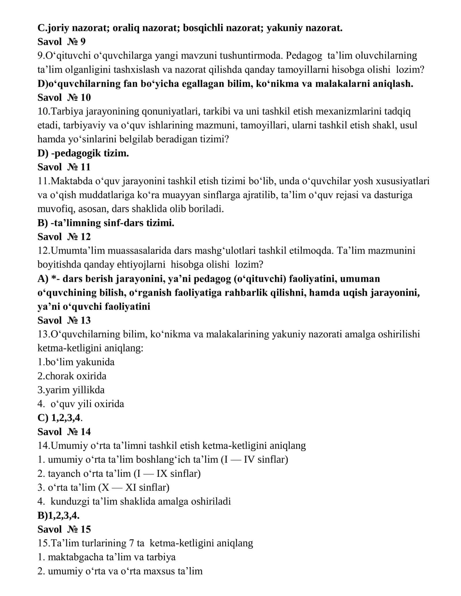 2-Testlar menejerlik (Javoblari bilan) 3