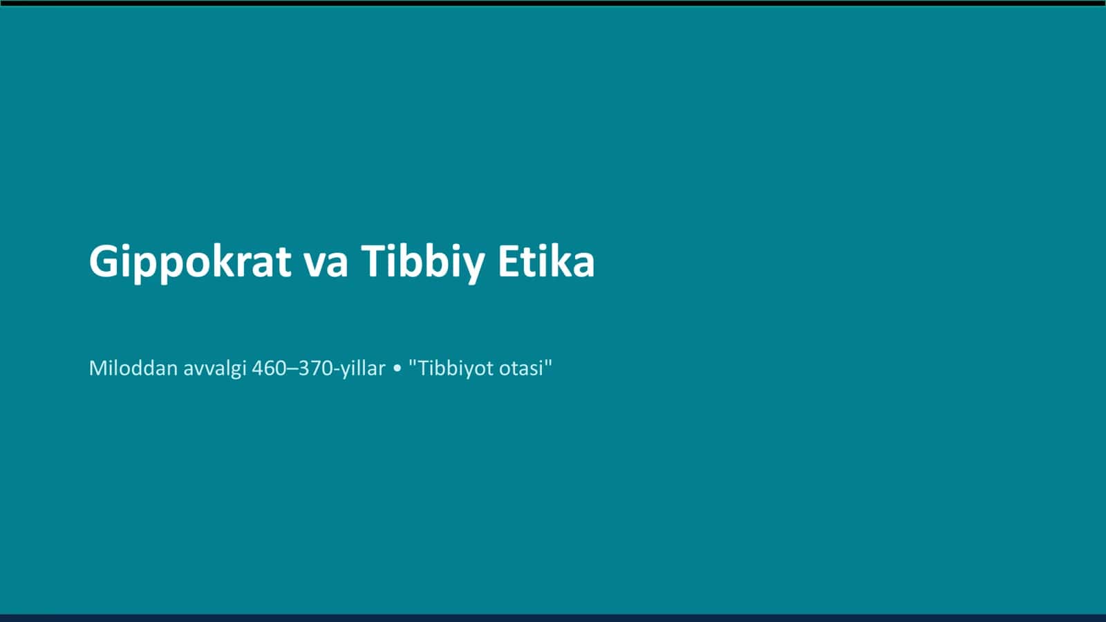 Etika Nazariyalari va Tibbiy Etika Tarixi 3