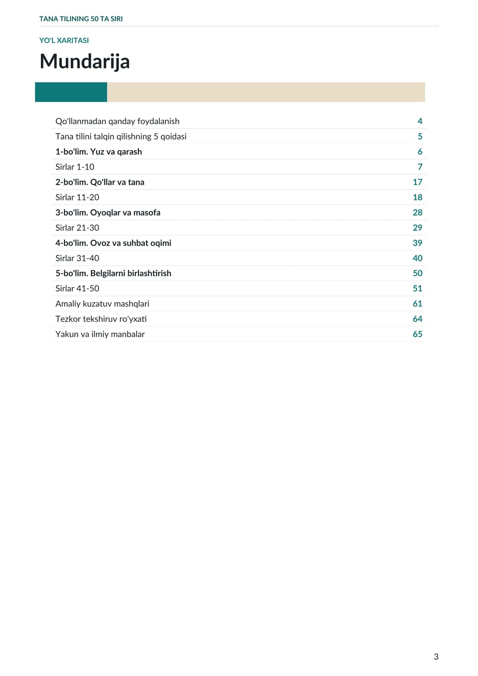 Tana tilining 50 ta siri 3