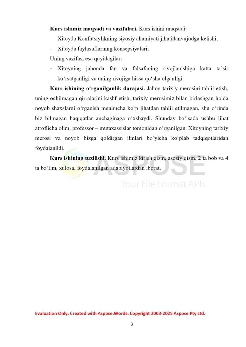 Kurs ishi “Xitoy falsafasining mumtoz adabiyoti” 3