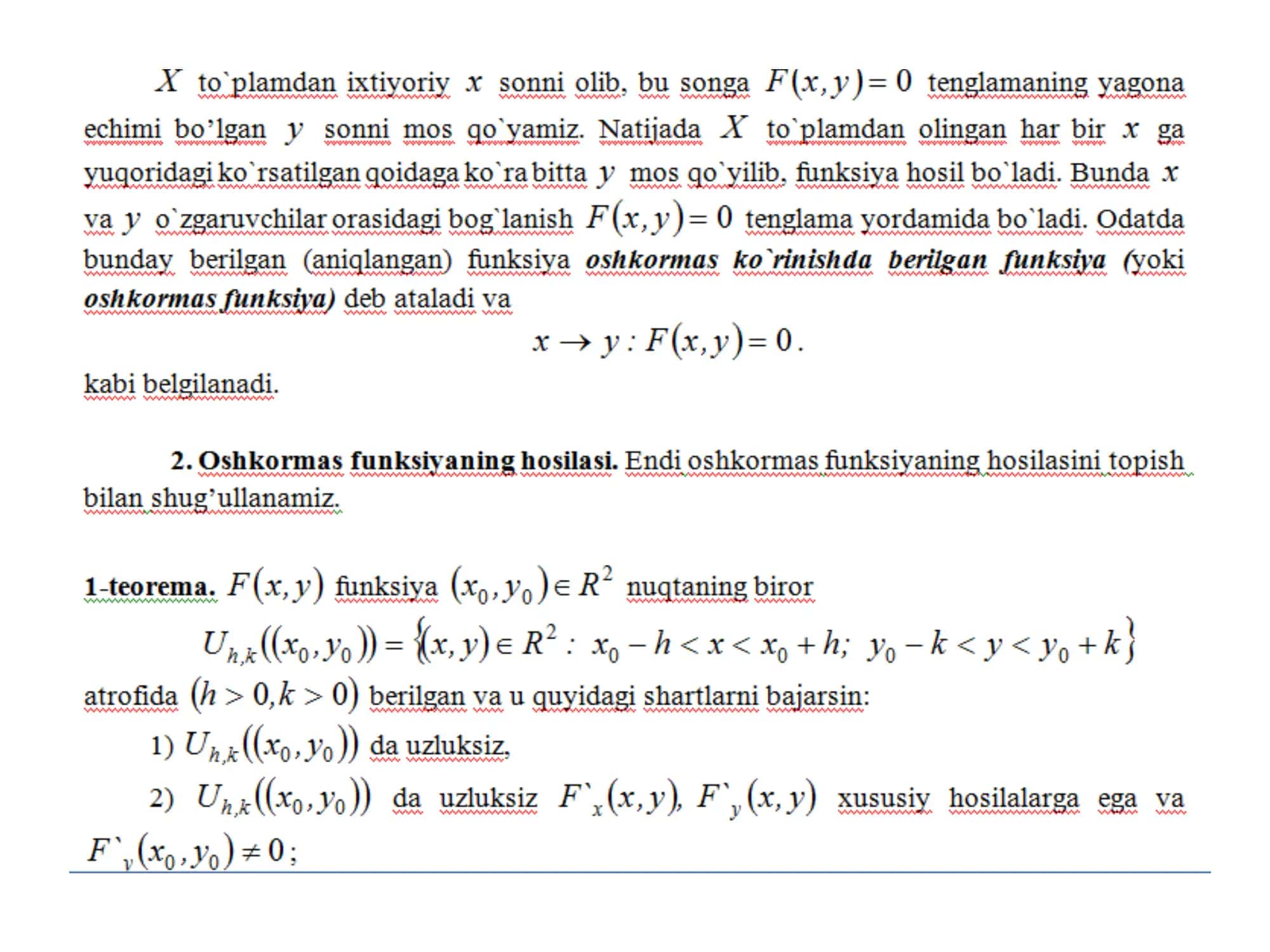 OSHKORMAS FUNKSIYA HOSILASI 3