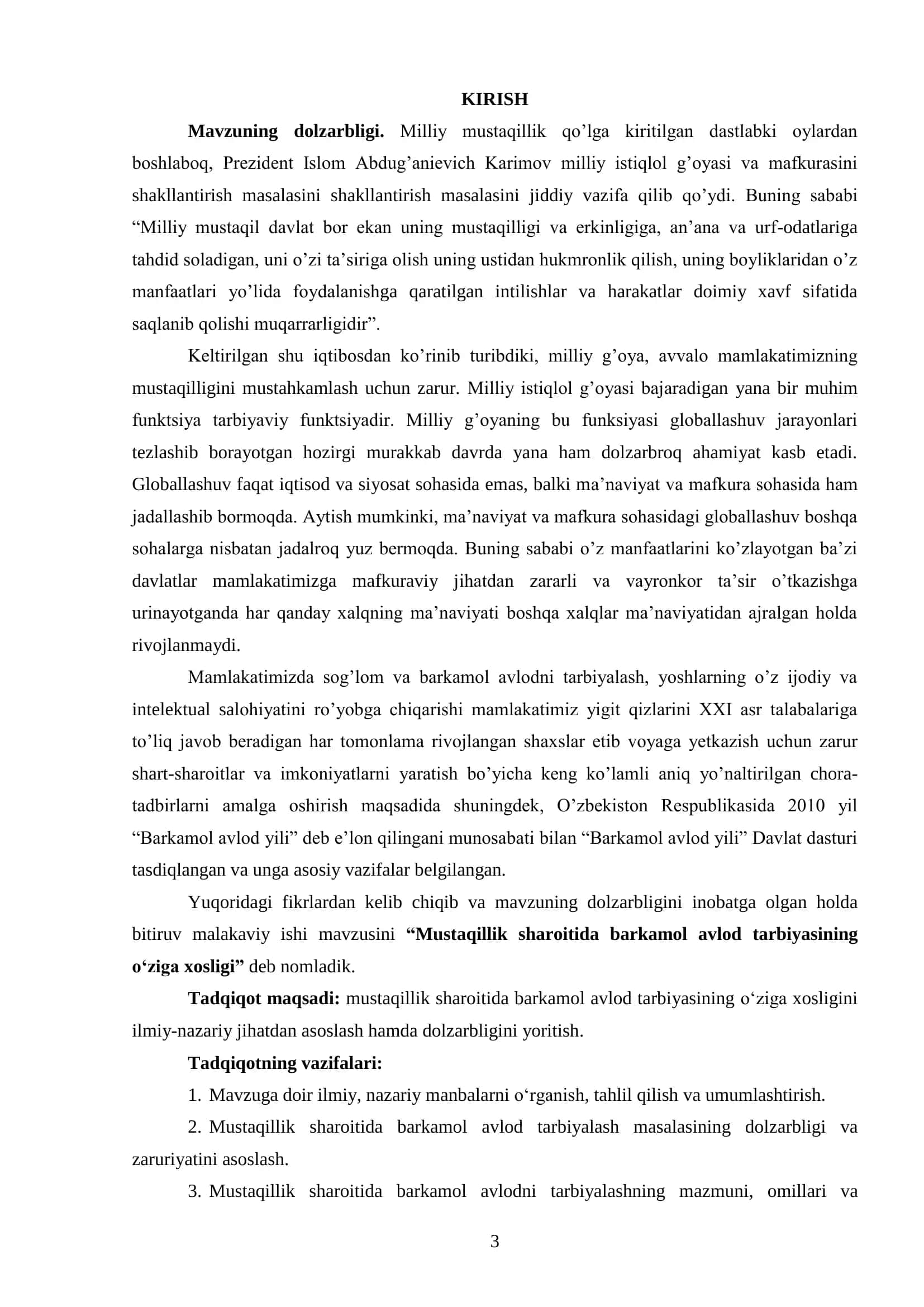 MUSTAQILLIK SHAROITIDA BARKAMOL AVLOD TARBIYASINING O‘ZIGA XOSLIGI 3