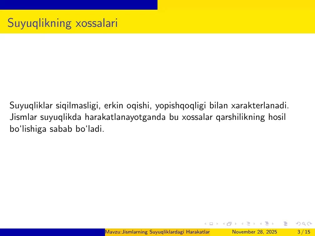 Jismlarning Suyuqliklardagi Harakatlari 3