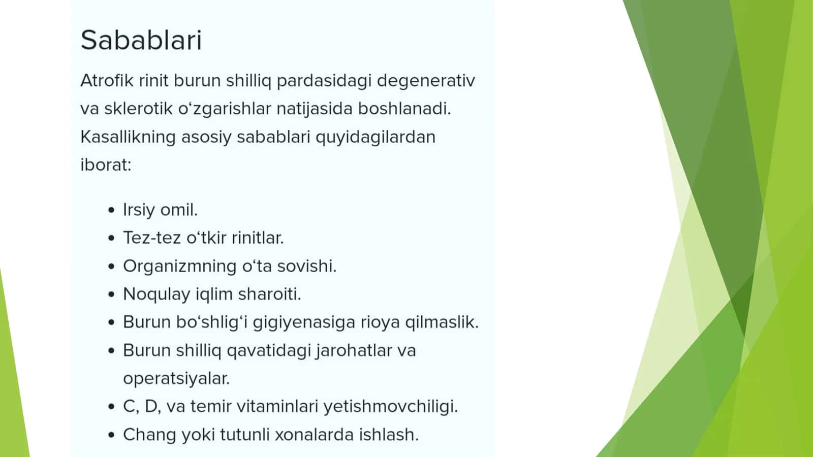 Atrofik rinit,uning klinikasi va tashxislash 3