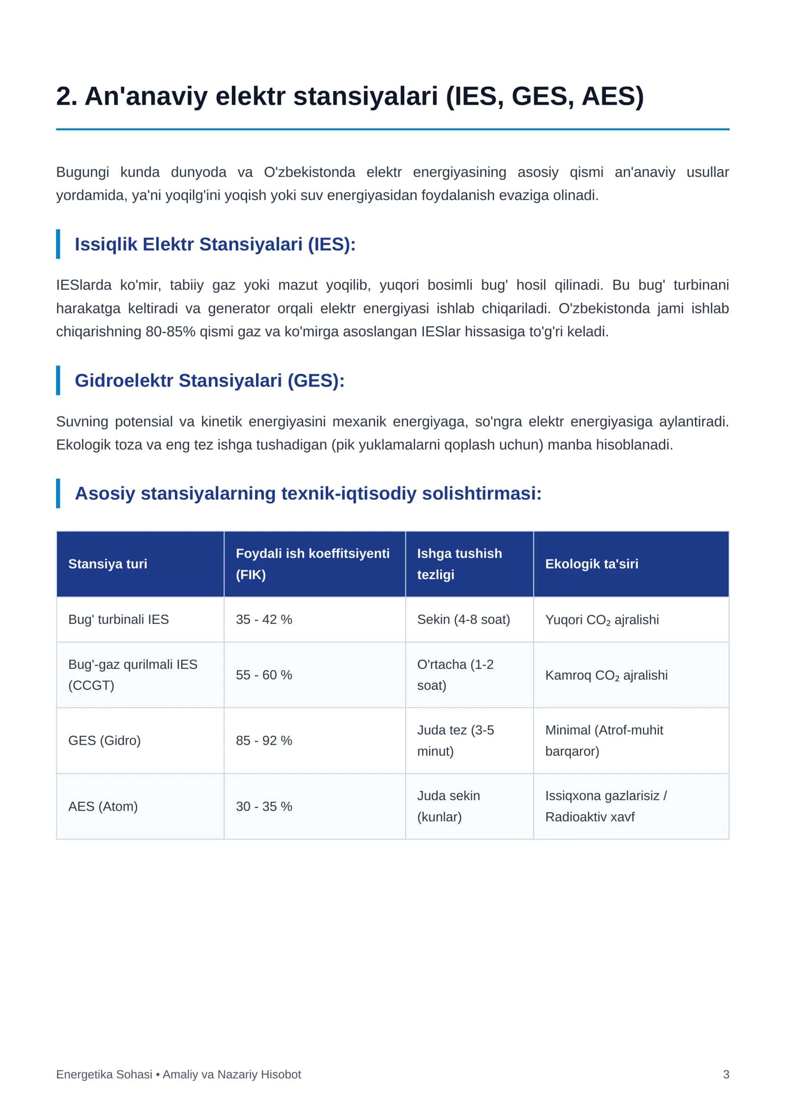 Zamonaviy energetika tizimlari, elektr tarmoqlarini hisoblash va qayta tiklanuvchi energiya manbalari 3