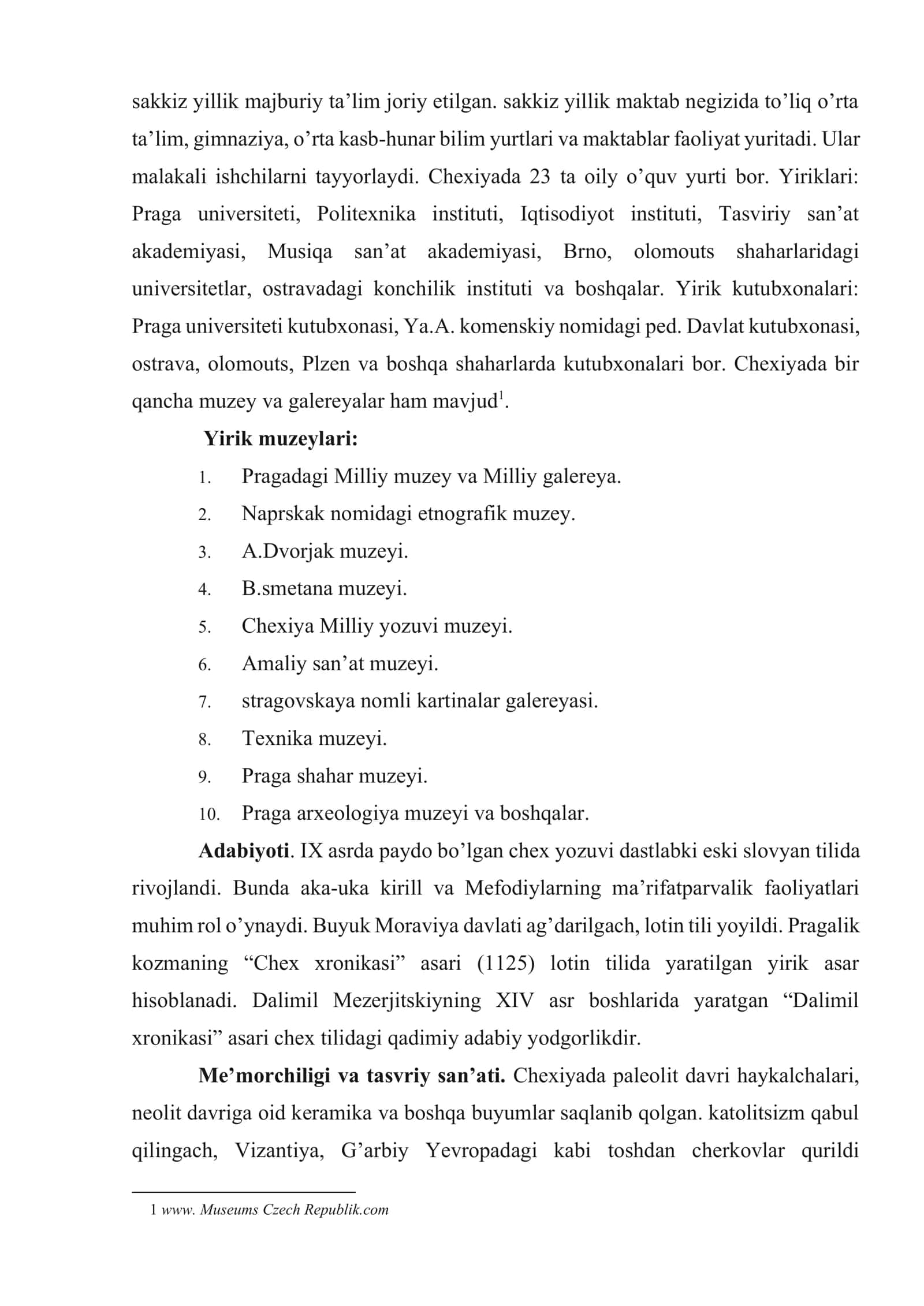 Chexiya davlati muzeylari 3