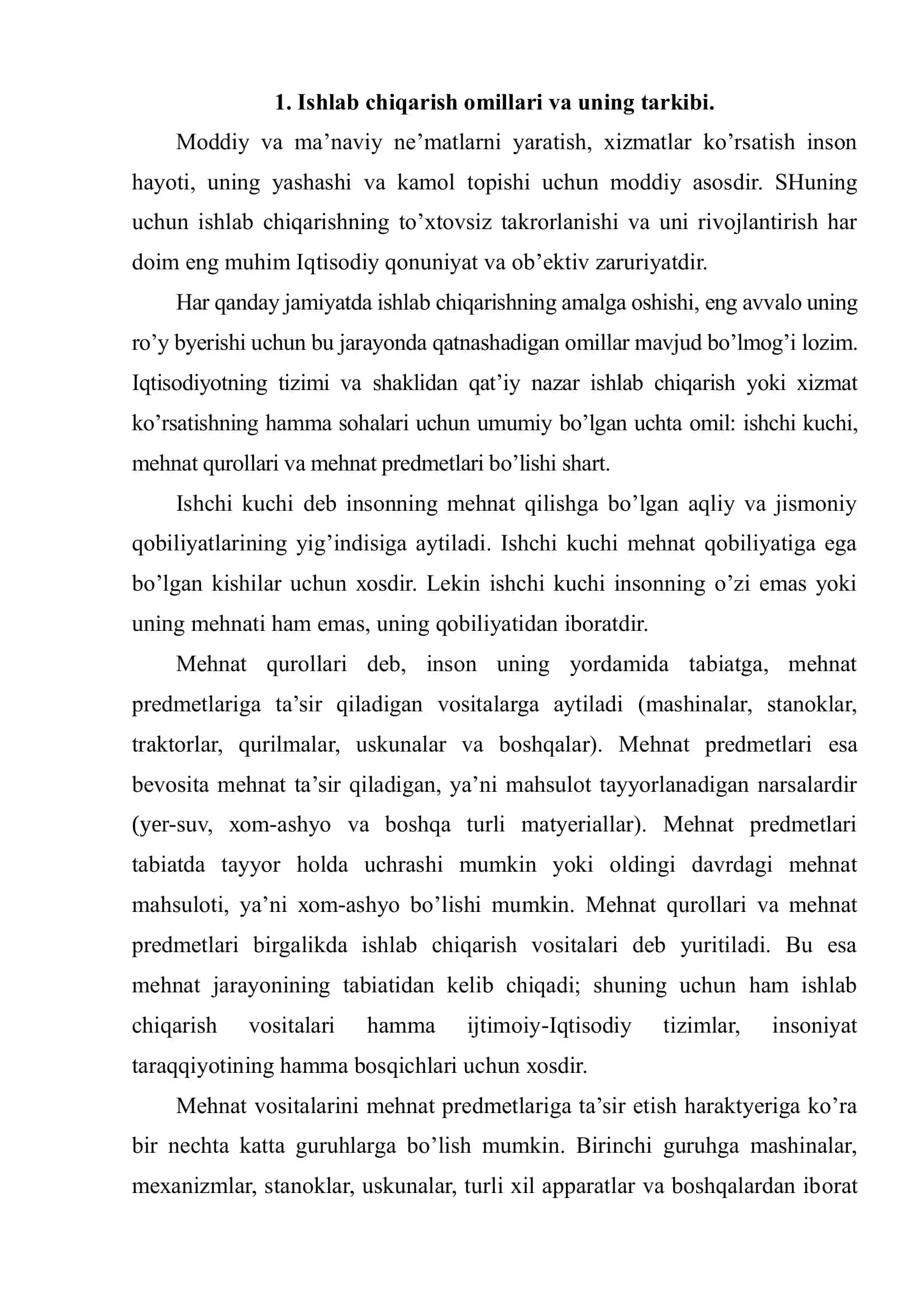 Ishlab Chiqarish Jarayoni va uning Natijalari 3