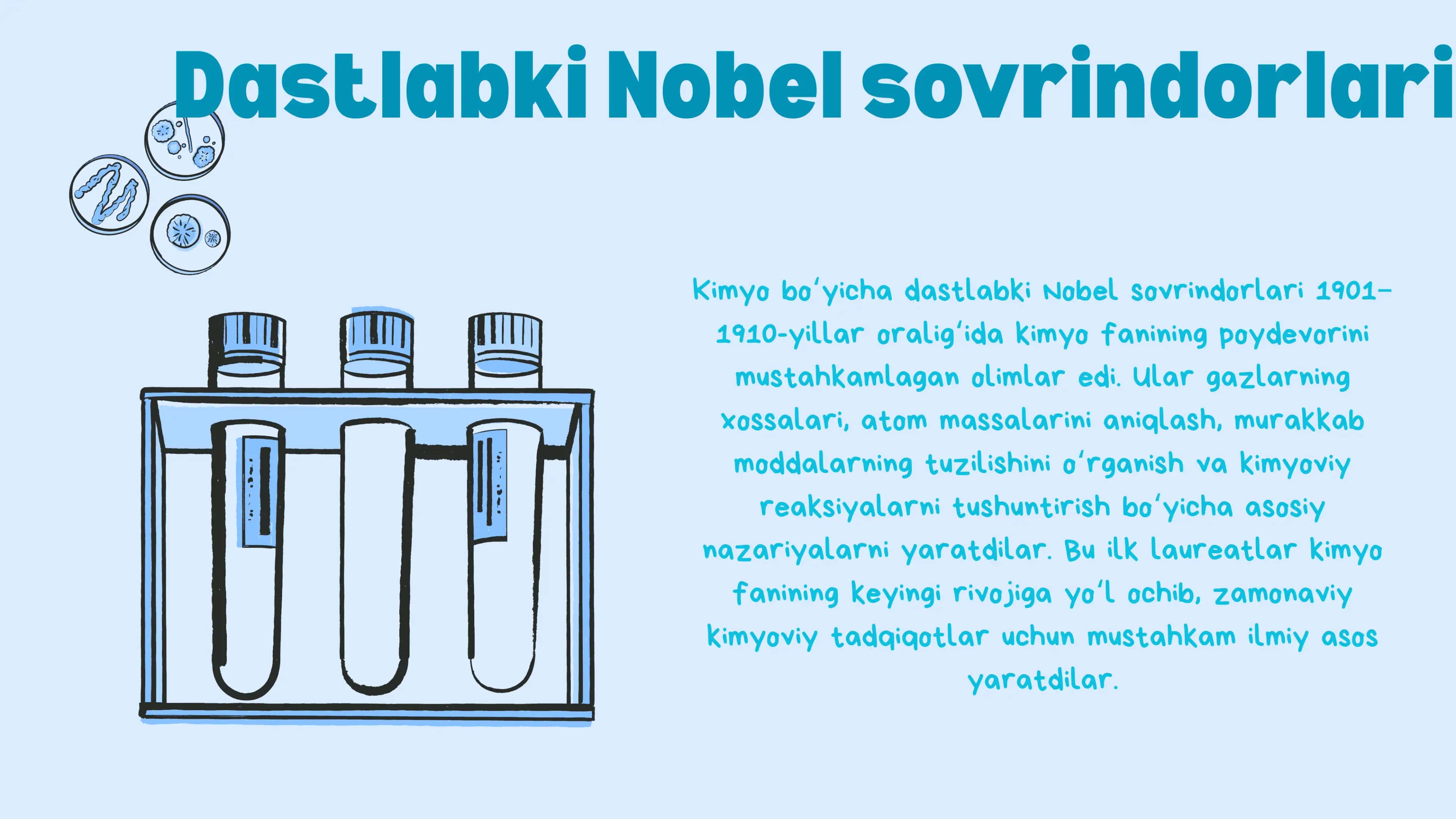 Kimyo sohasidagi Nobel mukofoti sovrindorlari va yutuqlari 3