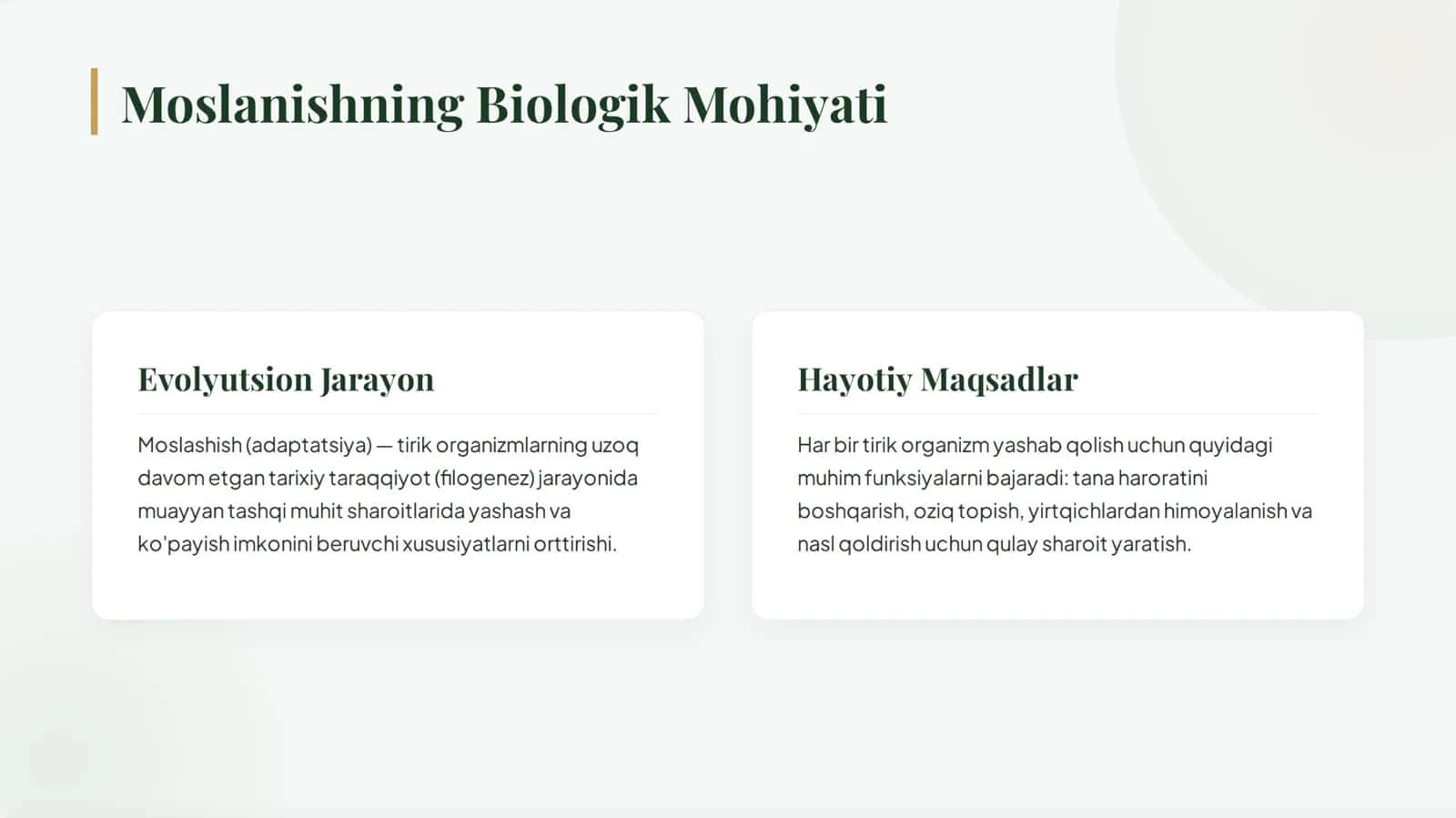 yashash muhitiga moslanish 3