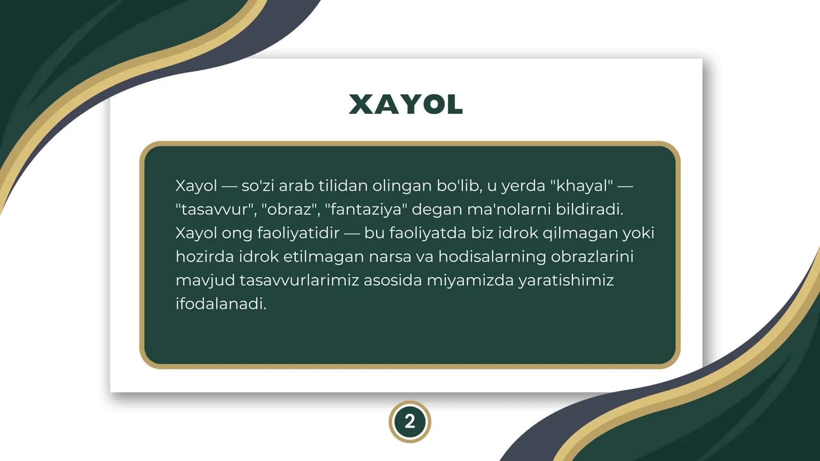 xayol haqida tushuncha prezentatsiya 3