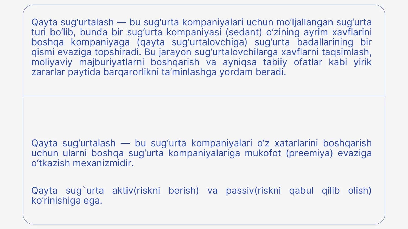 Qayta sug`urtalashning iqtisodiy tushunchasi 3