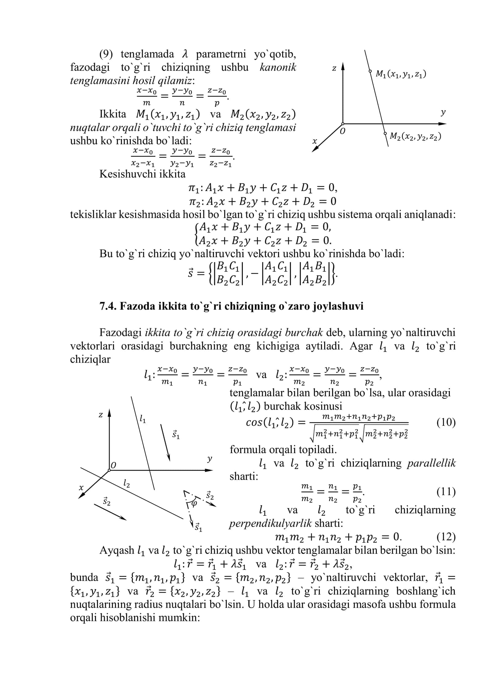 Fazoda analitik geometriya 3