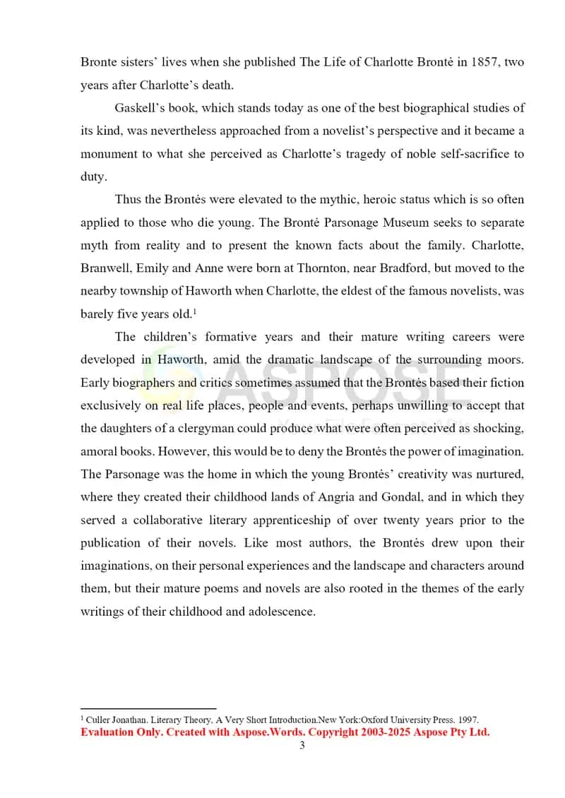 Literary analyze of Jane Eyre by Charlotto Bronte 3