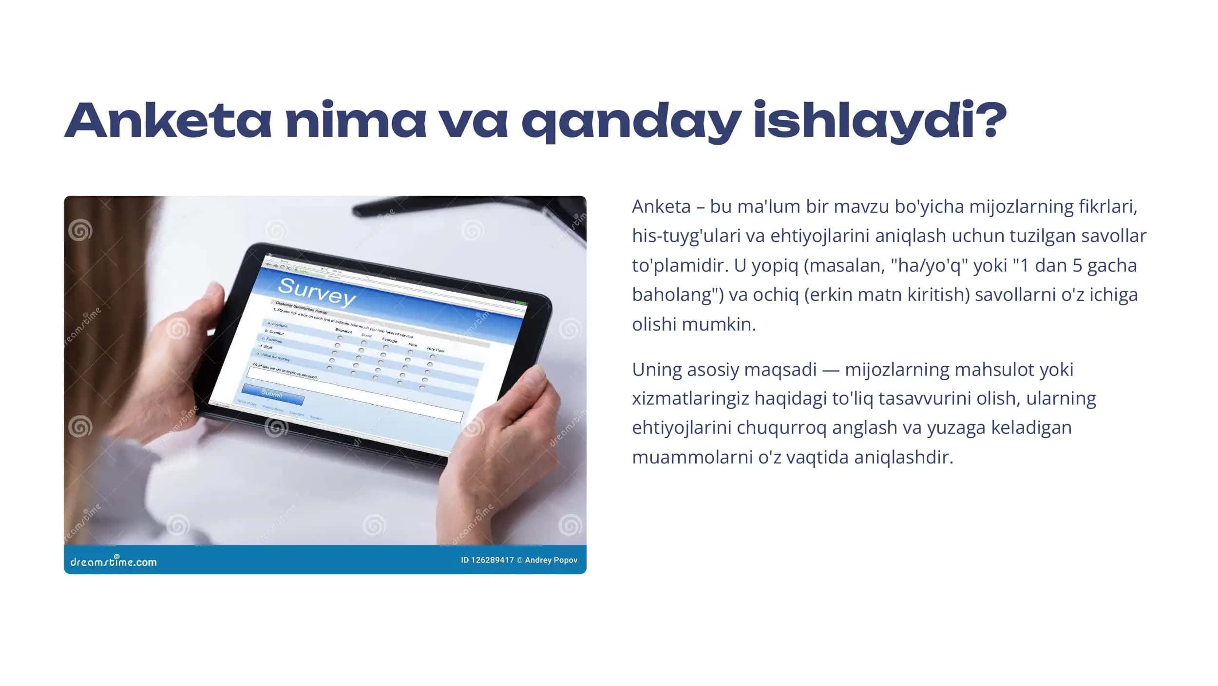 Mijozlar Qoniqishini Oʻrganish uchun Anketa Tuzish Doʻkon va Supermarket Misolida 3