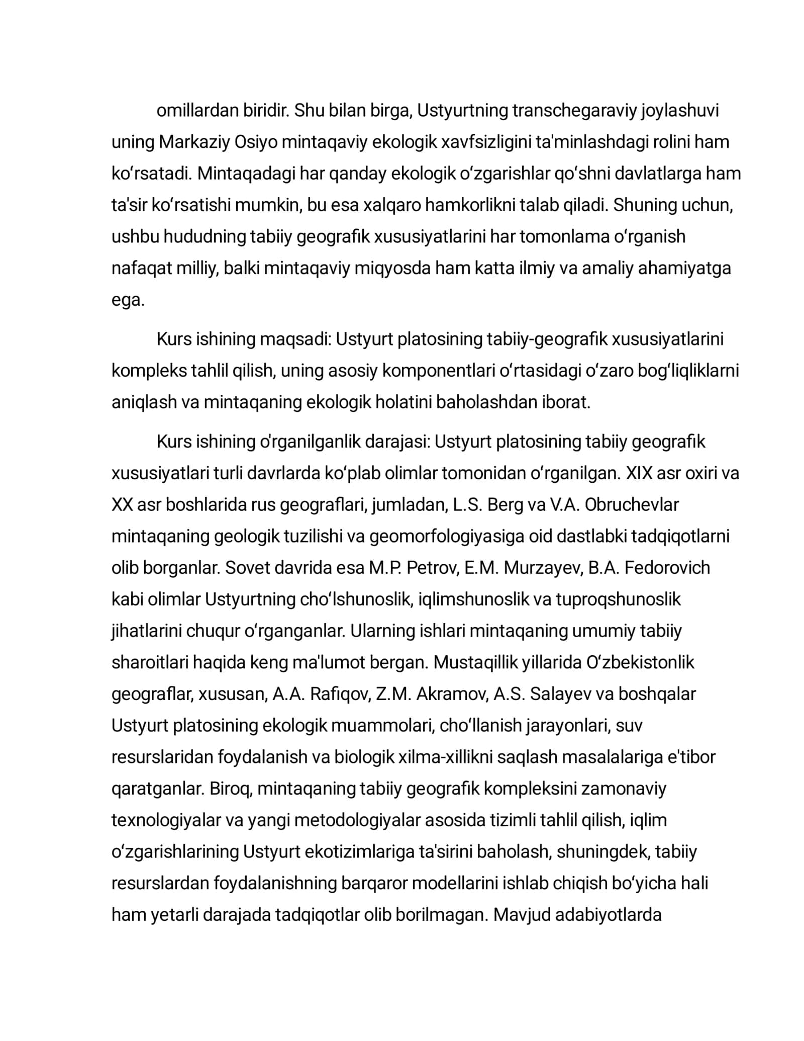 Ustyurt platosisining tuzilishi va iqlimi 3