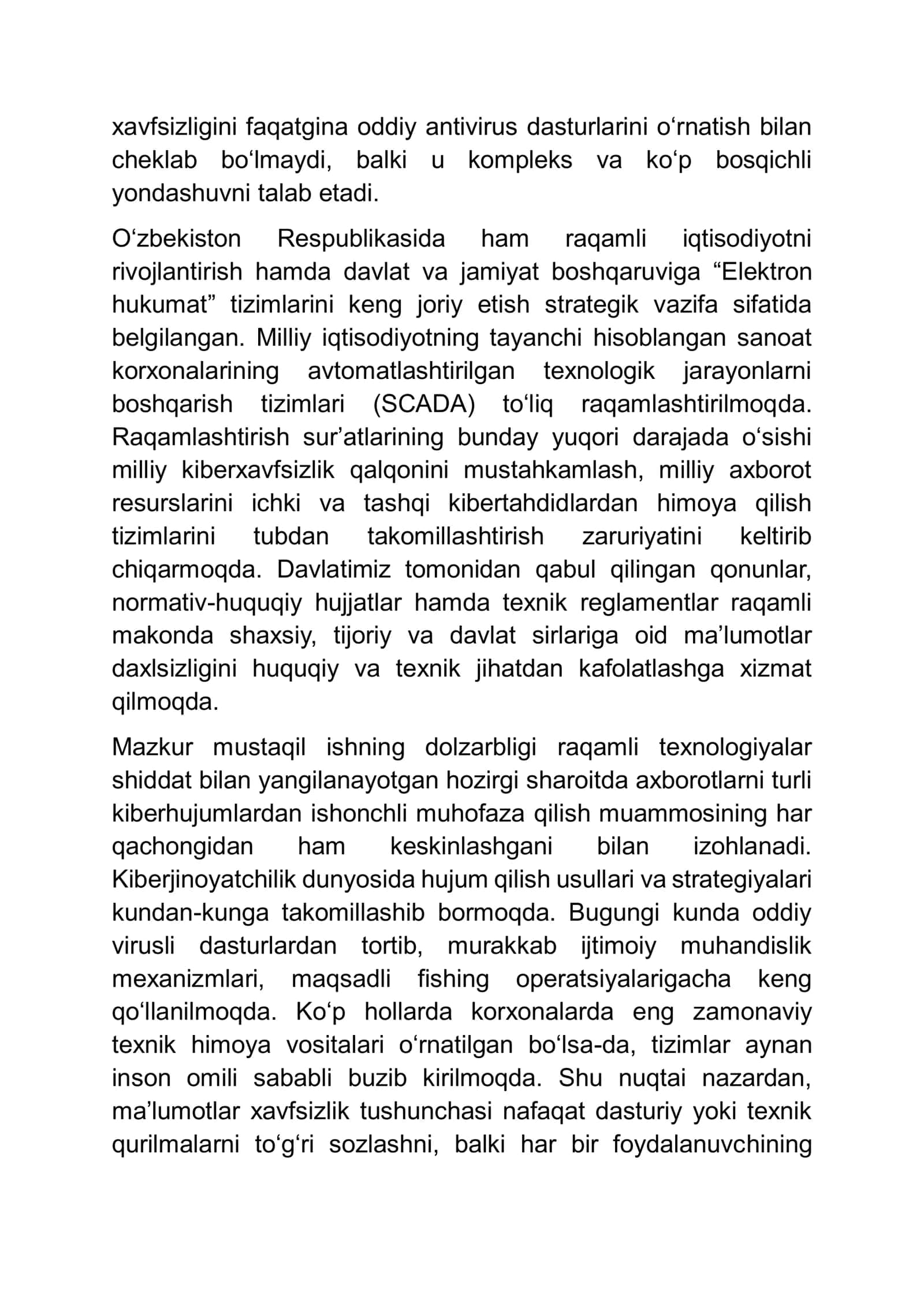 Maʼlumotlar xavfsizligi va himoya usullari 3